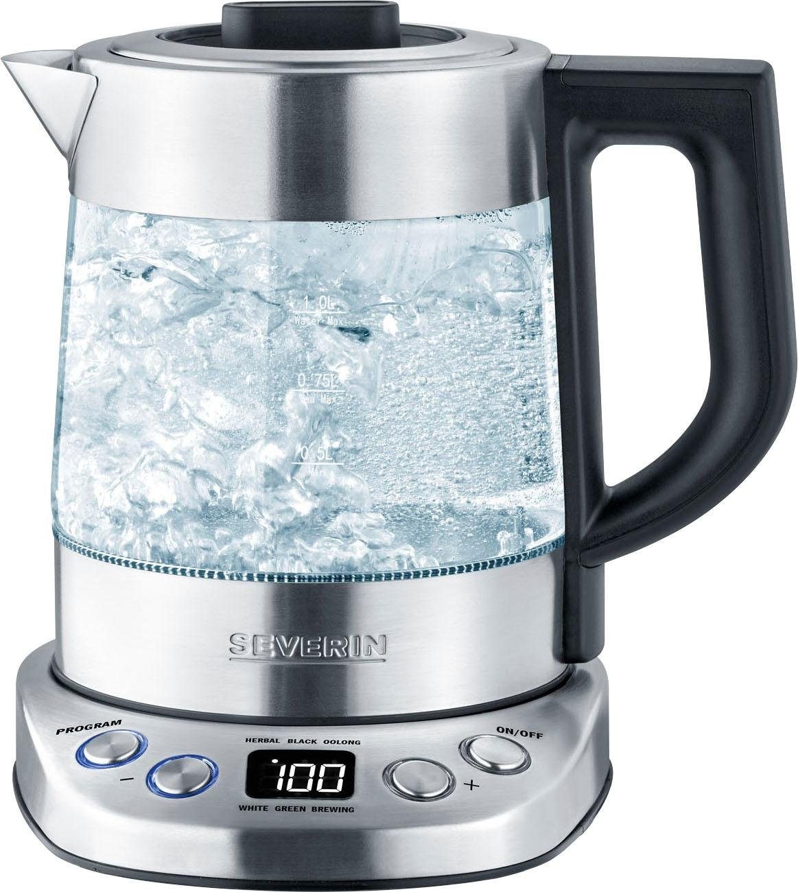 Severin Wasser-/Teekocher »WK 3473«, 2200 W, bis zu 1 l Wasser oder 0,75 l Tee, mit Teesieb, inkl. 5 Teeprogrammen