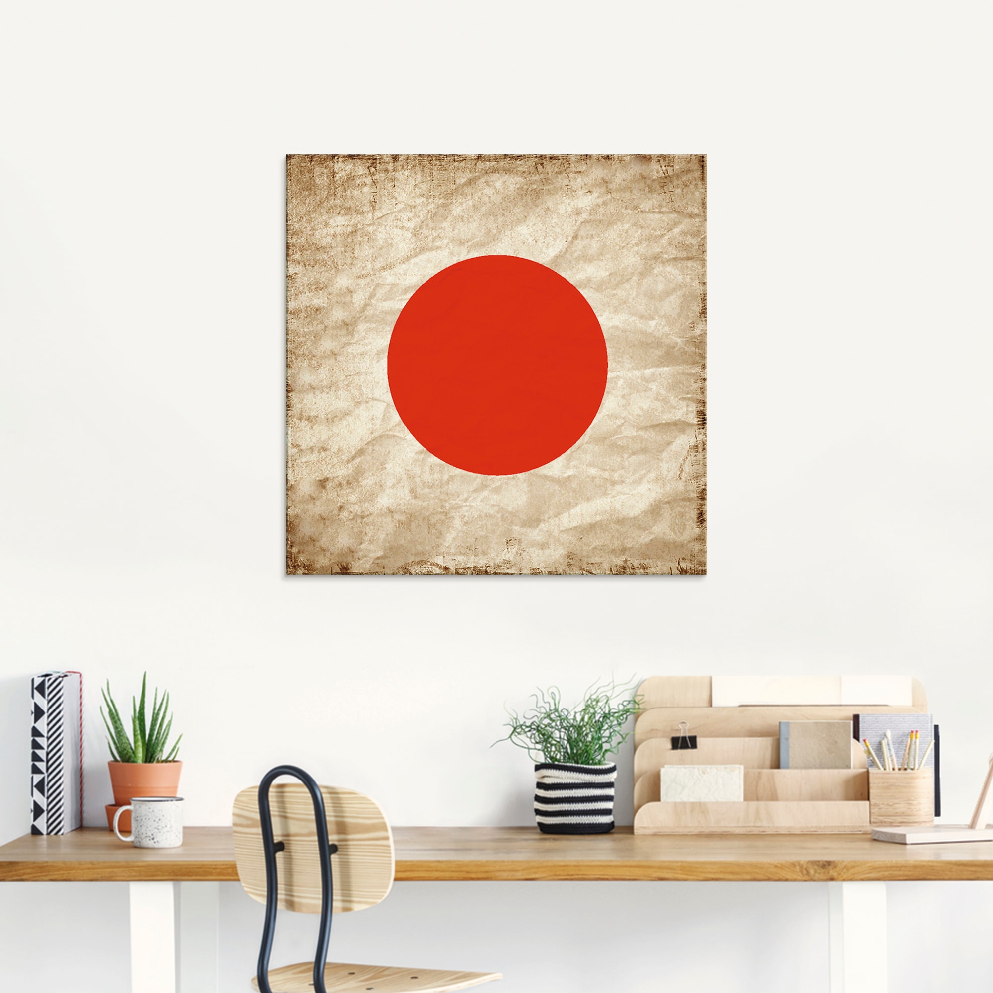 Artland Glasbild »Japanische Flagge Japan Symbol«, Zeichen, (1 St.), in verschiedenen Größen