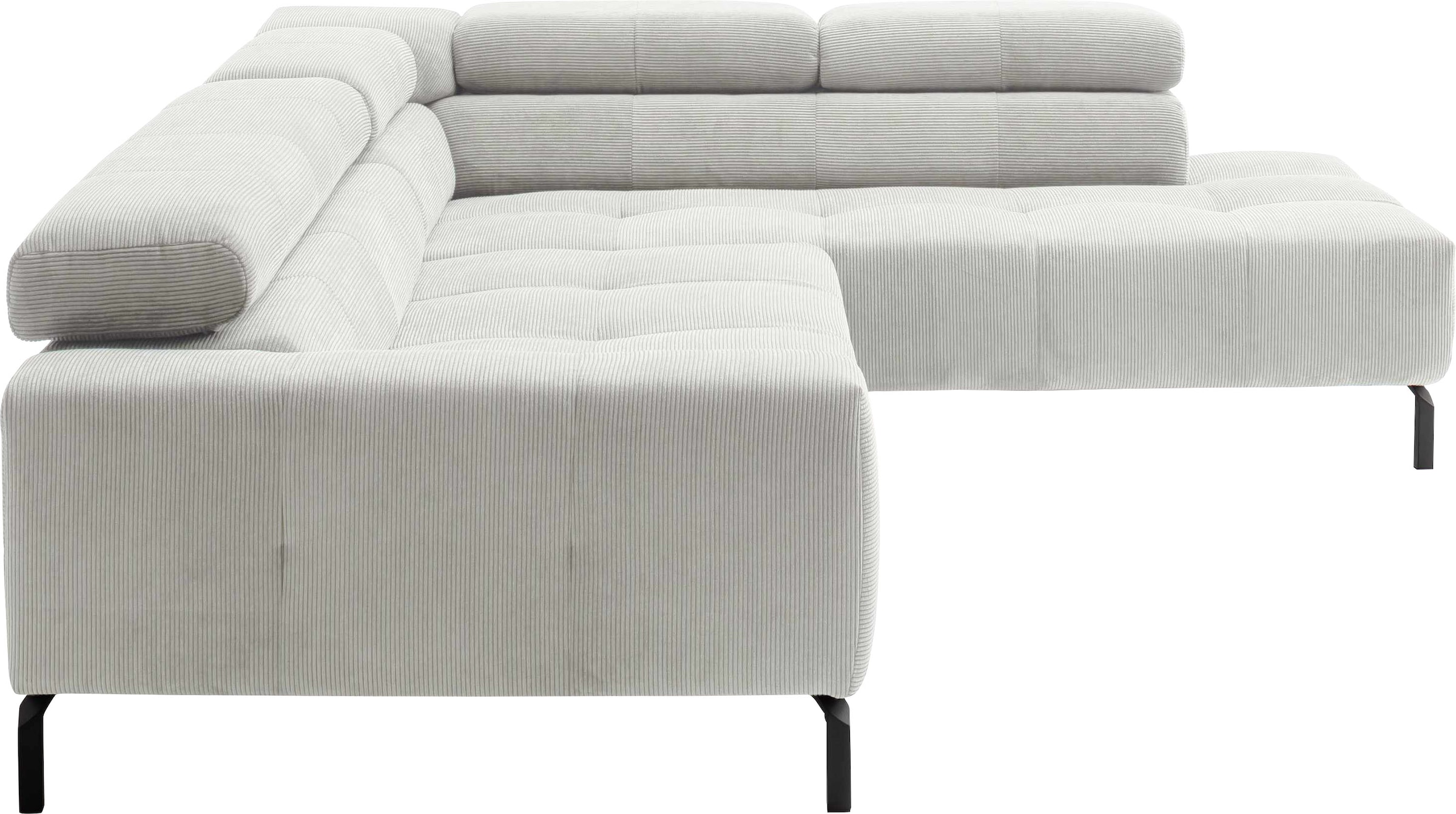 PLACES OF STYLE Ecksofa »Claya, L-Form,  incl. Kopfteilverstellung, Breite 276 cm« wahlweise elektrischer Sitzvorzug