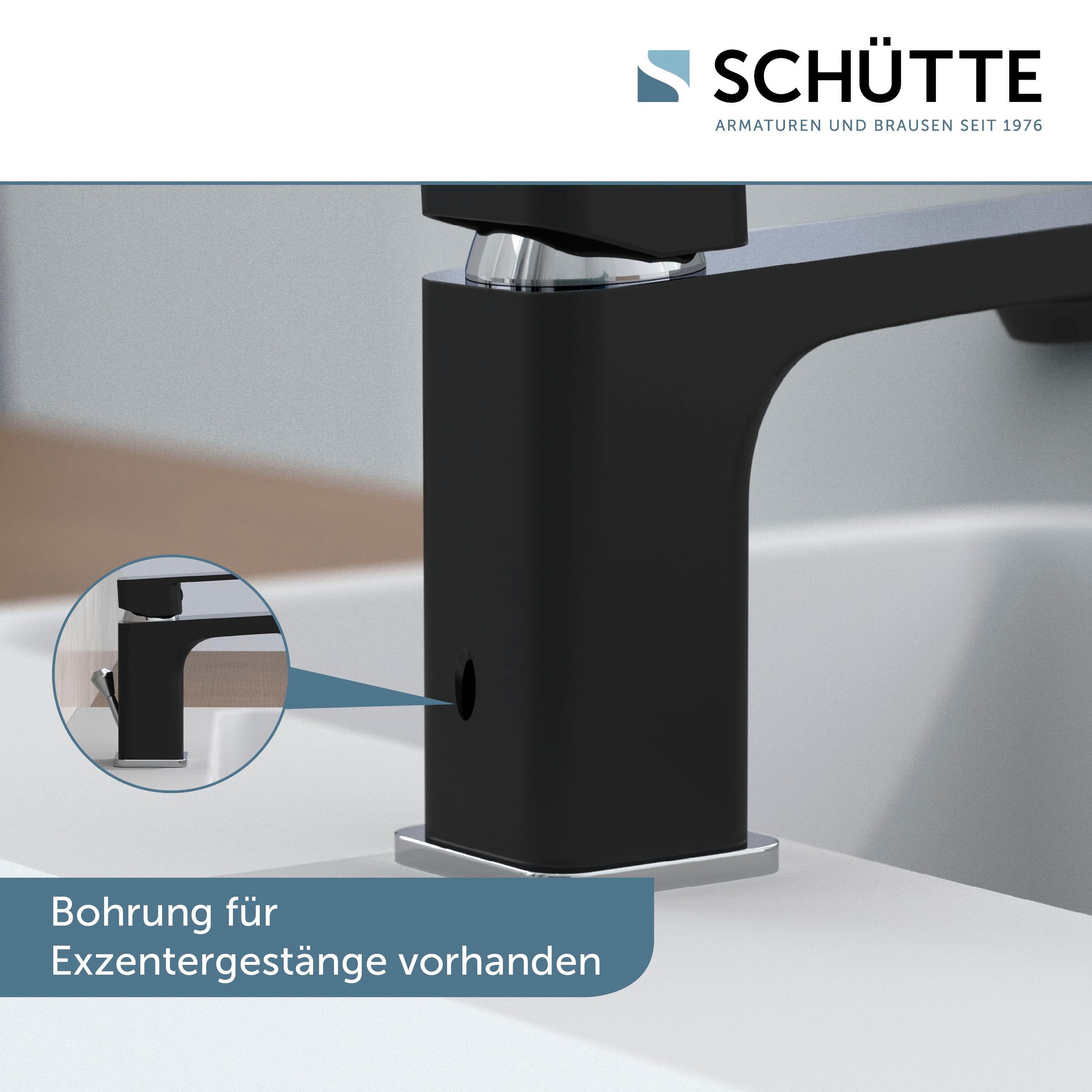 Schütte Waschtischarmatur »Madagaskar«, Wasserhahn mit Ablaufgarnitur, Mischbatterie mit Pop Up Abflussstopfen