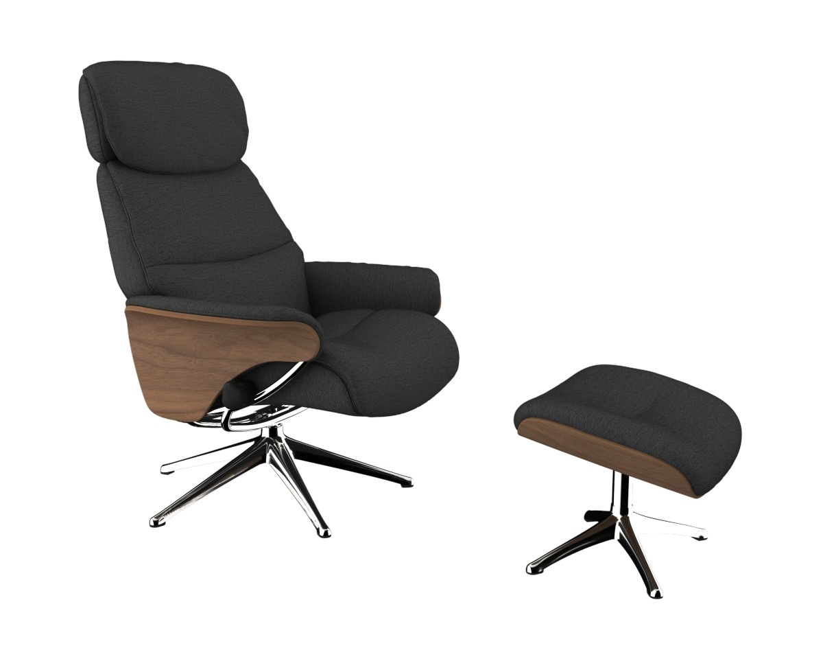 FLEXLUX Relaxsessel »Aarhus, Gepolsterter Funktionssessel, Skandinavisch design, Armlehnen«, Relaxfunktion & Kopf- Rückenverstellung