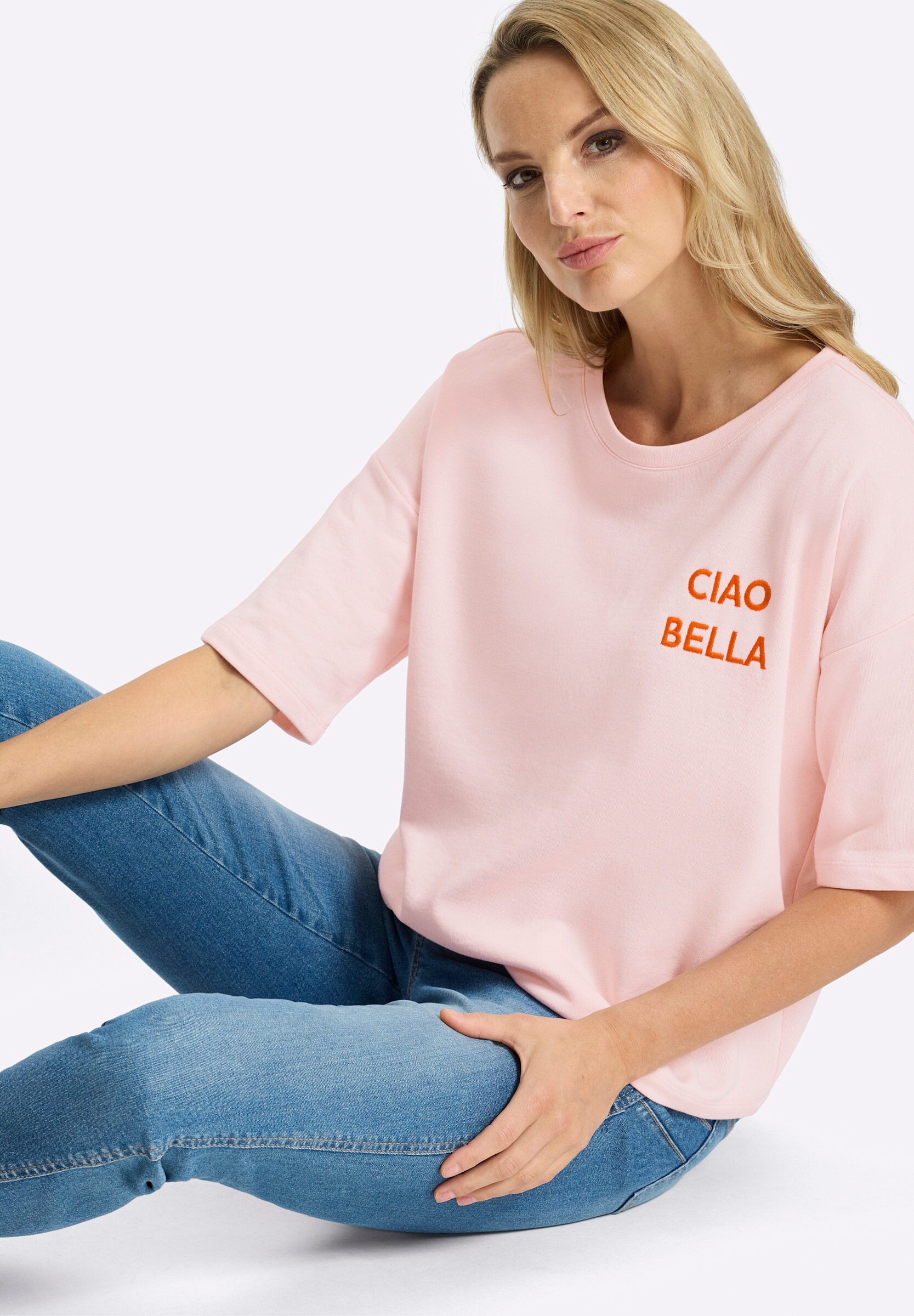 heine Sweatshirt »Sweatshirt Sweatshirt mit gesticktem Schriftzug«
