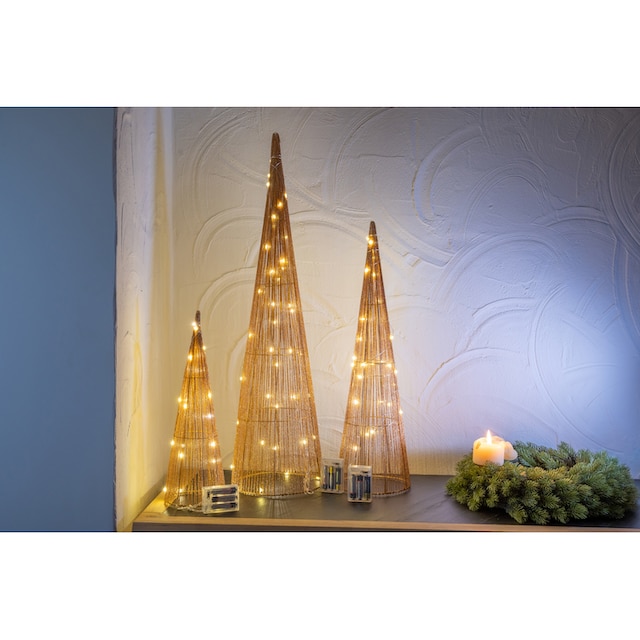 Star-Max LED Dekolicht »Weihnachtsdeko«, 90 flammig-flammig, 3-teiliges  Kegel-Set mit stromsparende LED, Höhe 40, 60 und 80 cm kaufen im OTTO  Online Shop