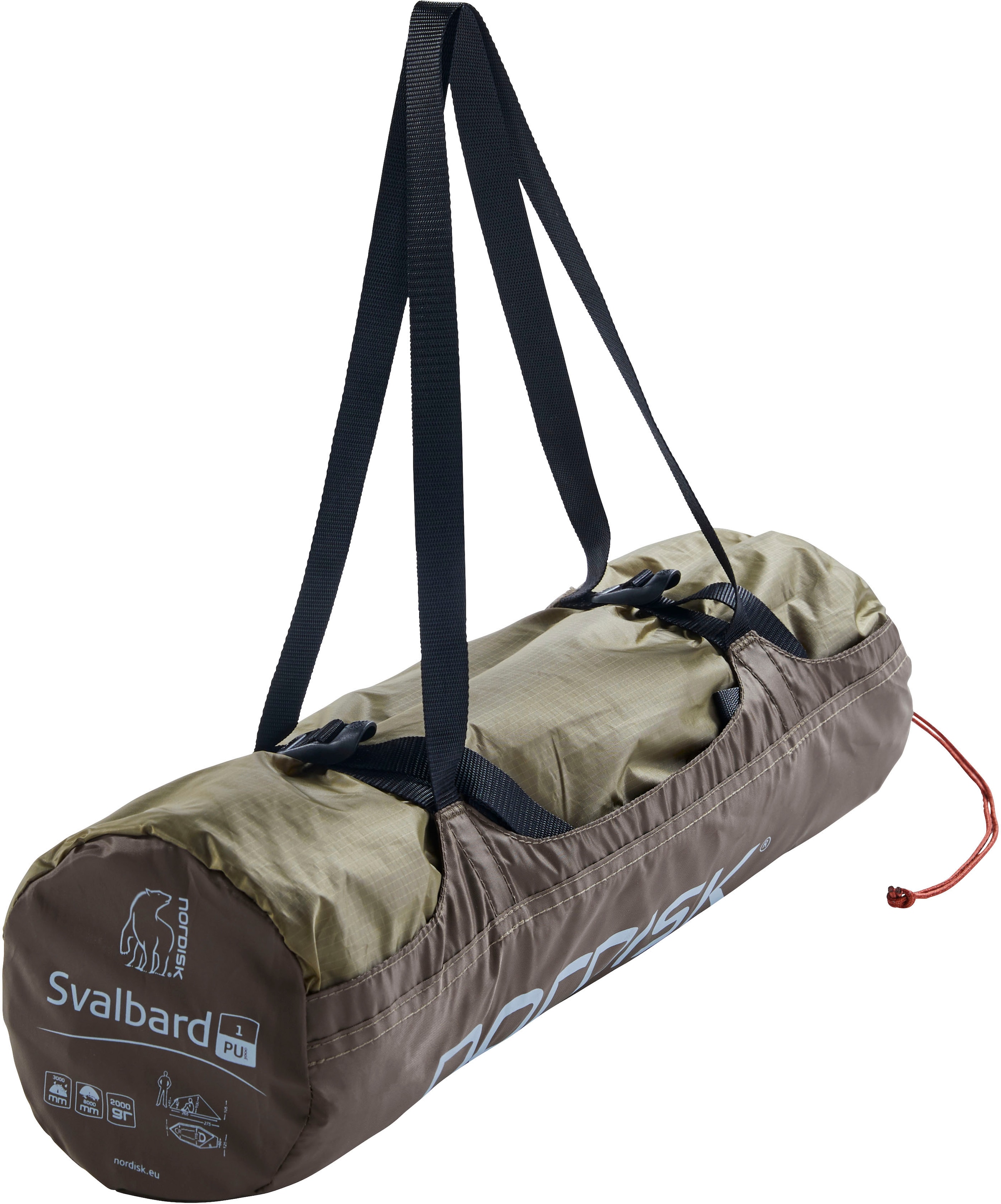Nordisk Tunnelzelt »Svalbard 1 PU Tent Dark Olive«, 1 Personen, (Packung, 1 tlg.)