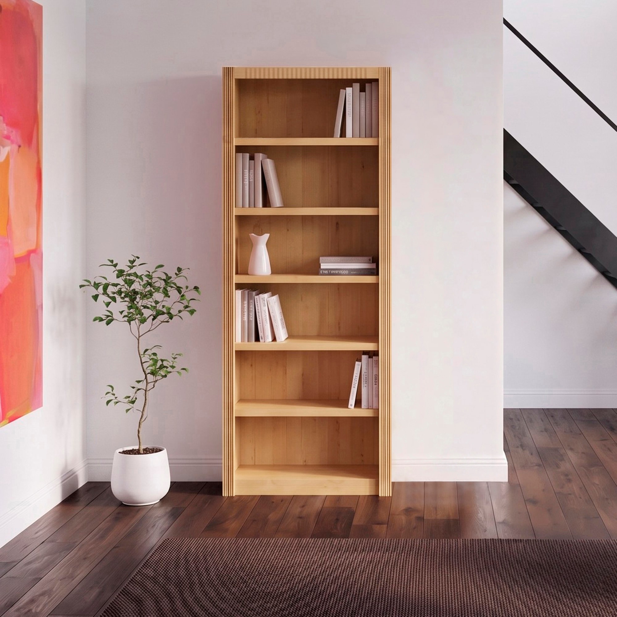 OTTO home Standregal »Bergen Bücherregal mit 5 Einlegeböden und einer natürlichen Maserung« aus massivem Kiefernholz mit 6 Fächern, 82,5cm breit