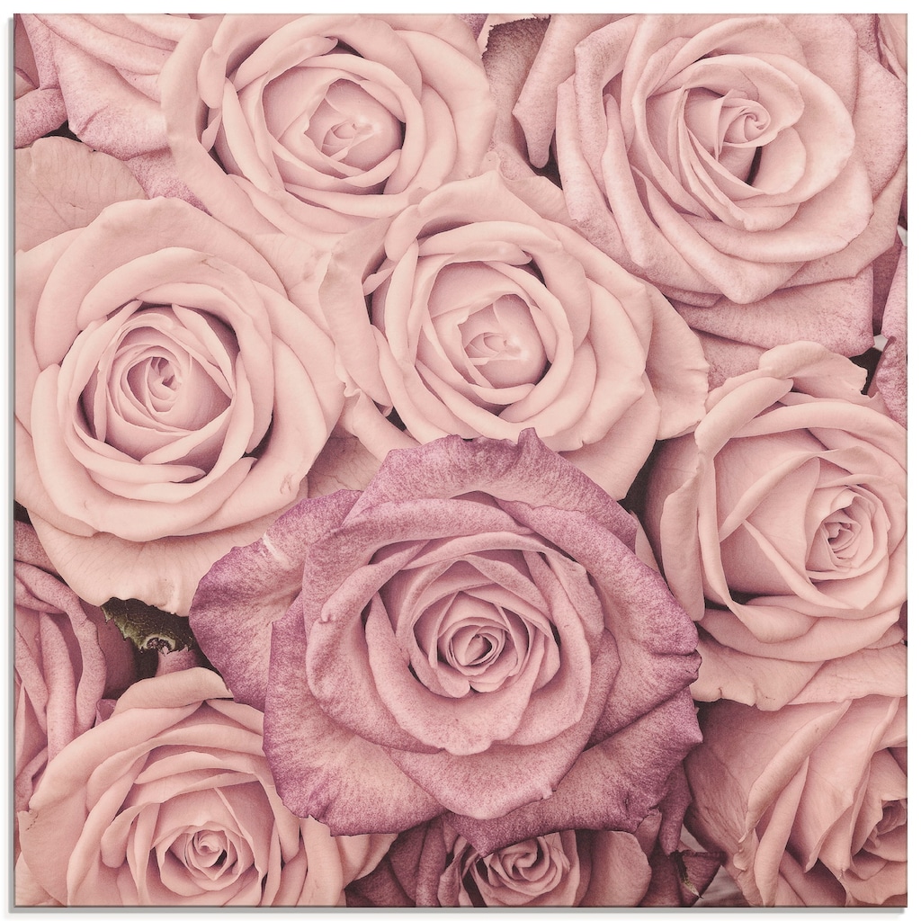 Artland Glasbild »Rosen«, Blumen, (1 St.)