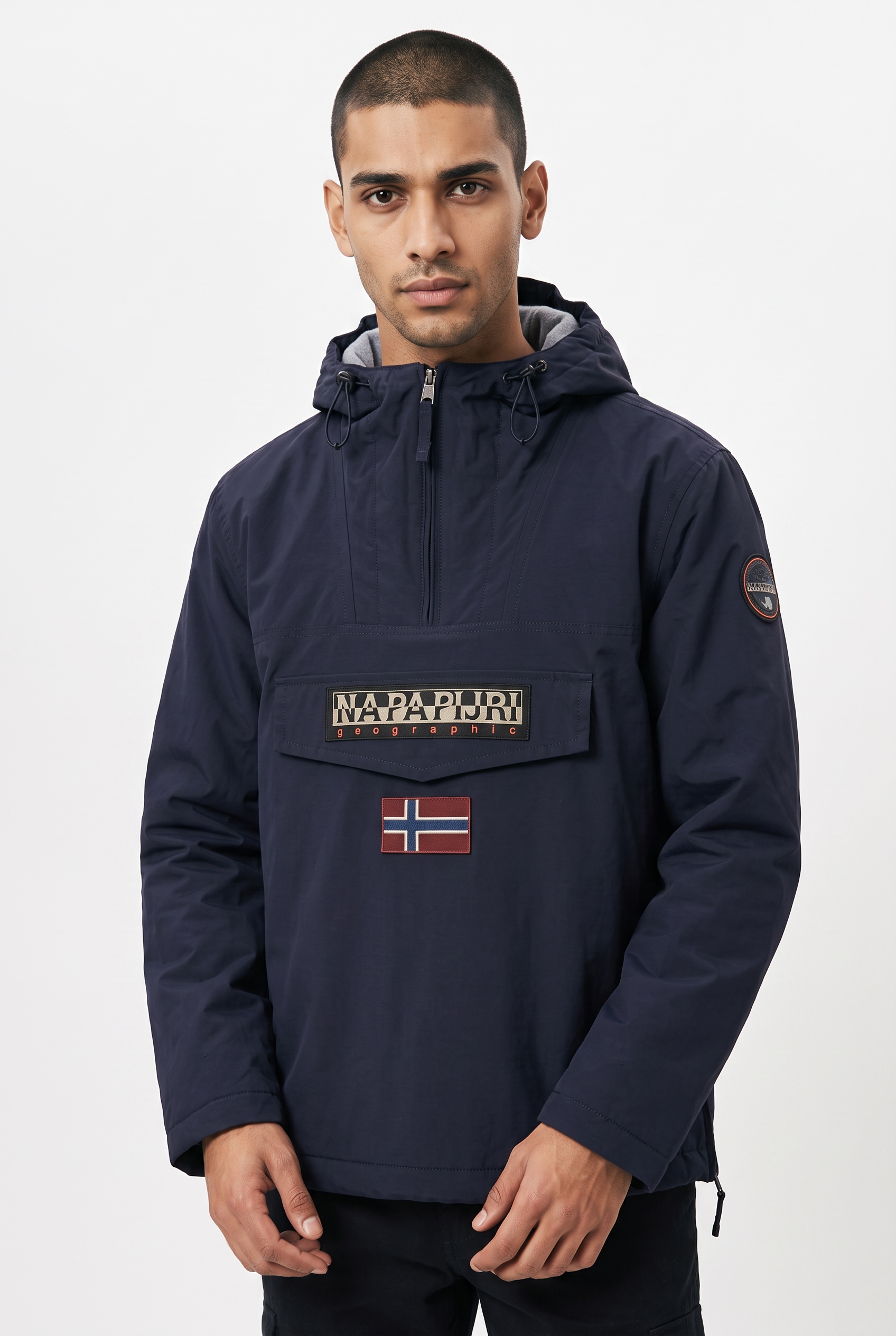 Napapijri Anorak »RAINFOREST WINTER 3 DARK GREY SOLID« mit Kapuze mit unifarbenem Design, sportliche Silhouette