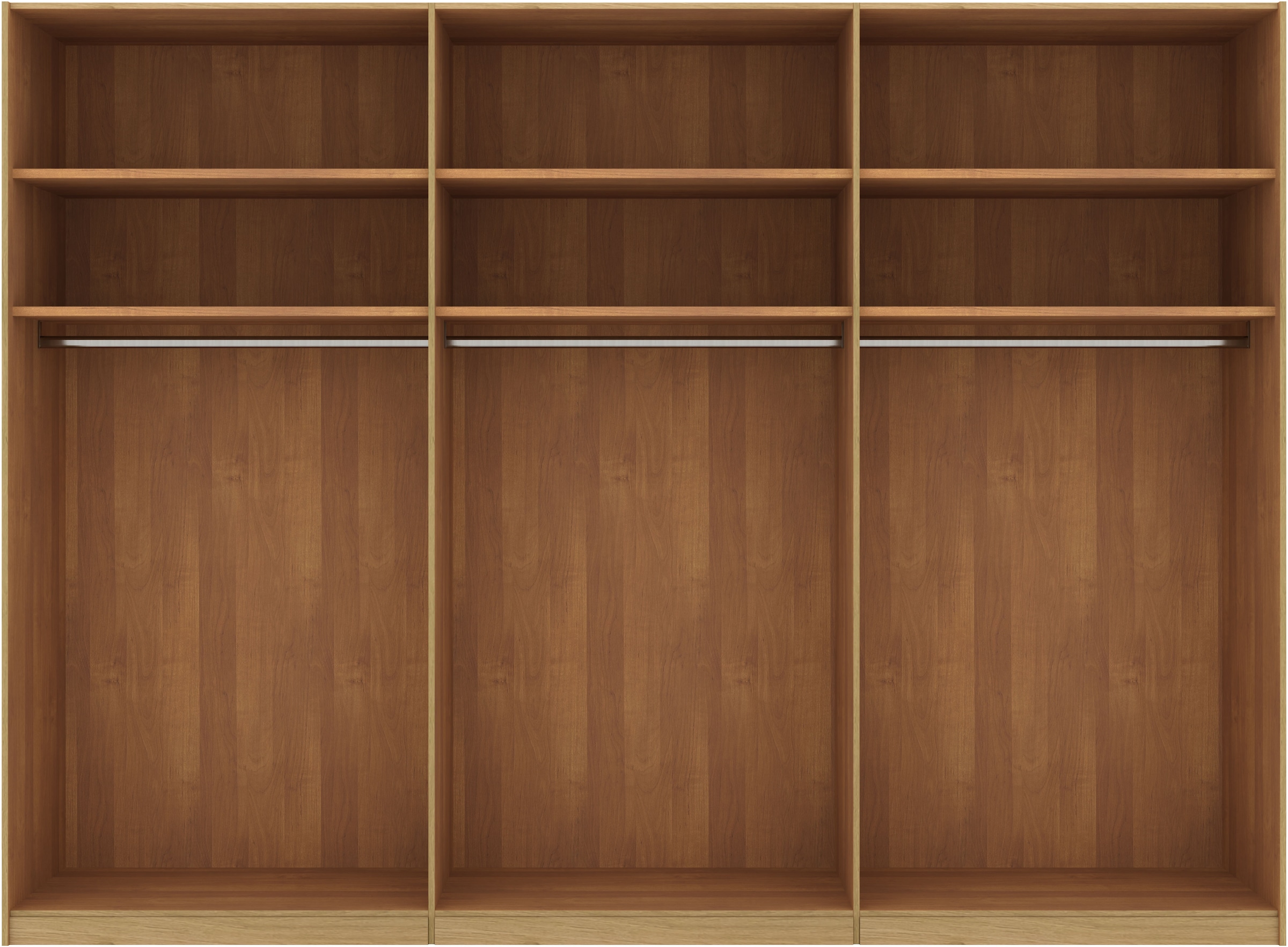 Musterring Schwebetürenschrank »Savona, Kleiderschrank, Schrank, Garderobe, mit Schiebetüren«, (Teilmassiv Bianco-Eiche, mit Spiegel oder Glas, MADE IN GERMANY), Türen Bianco-Eiche massiv, Spiegel-/Glastüren, eingelegte Chromleiste