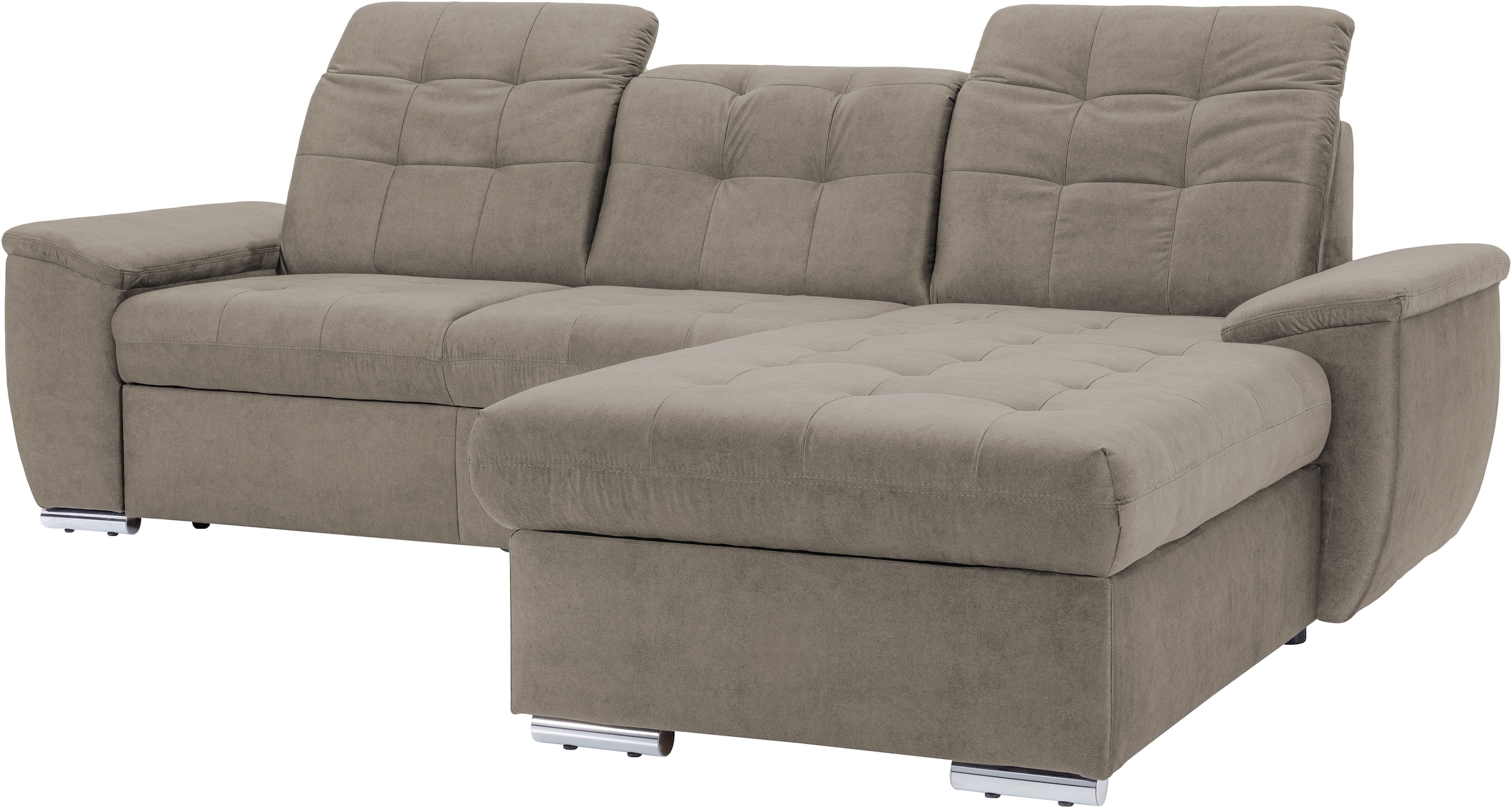 exxpo - sofa fashion Ecksofa »Derby Inkl. Kopfteilverstellung, wahlw. Bett & Bettkasten, L-Form«, EXTRA an Komfort zum Relaxen, Entspannen und Wohlfühlen