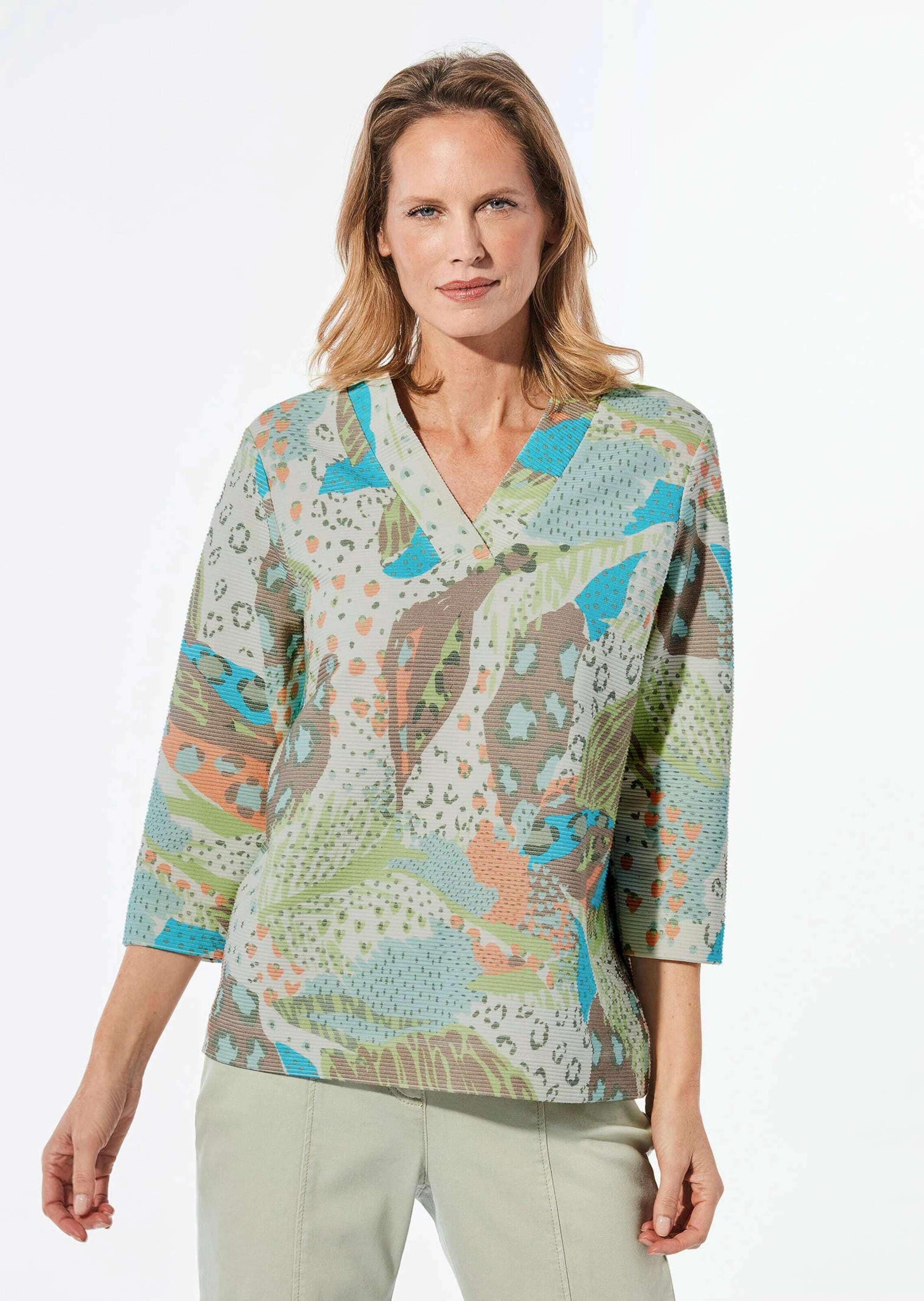 GOLDNER Print-Shirt »Sweatshirt Sweatshirt mit 3/4-Ärmeln«