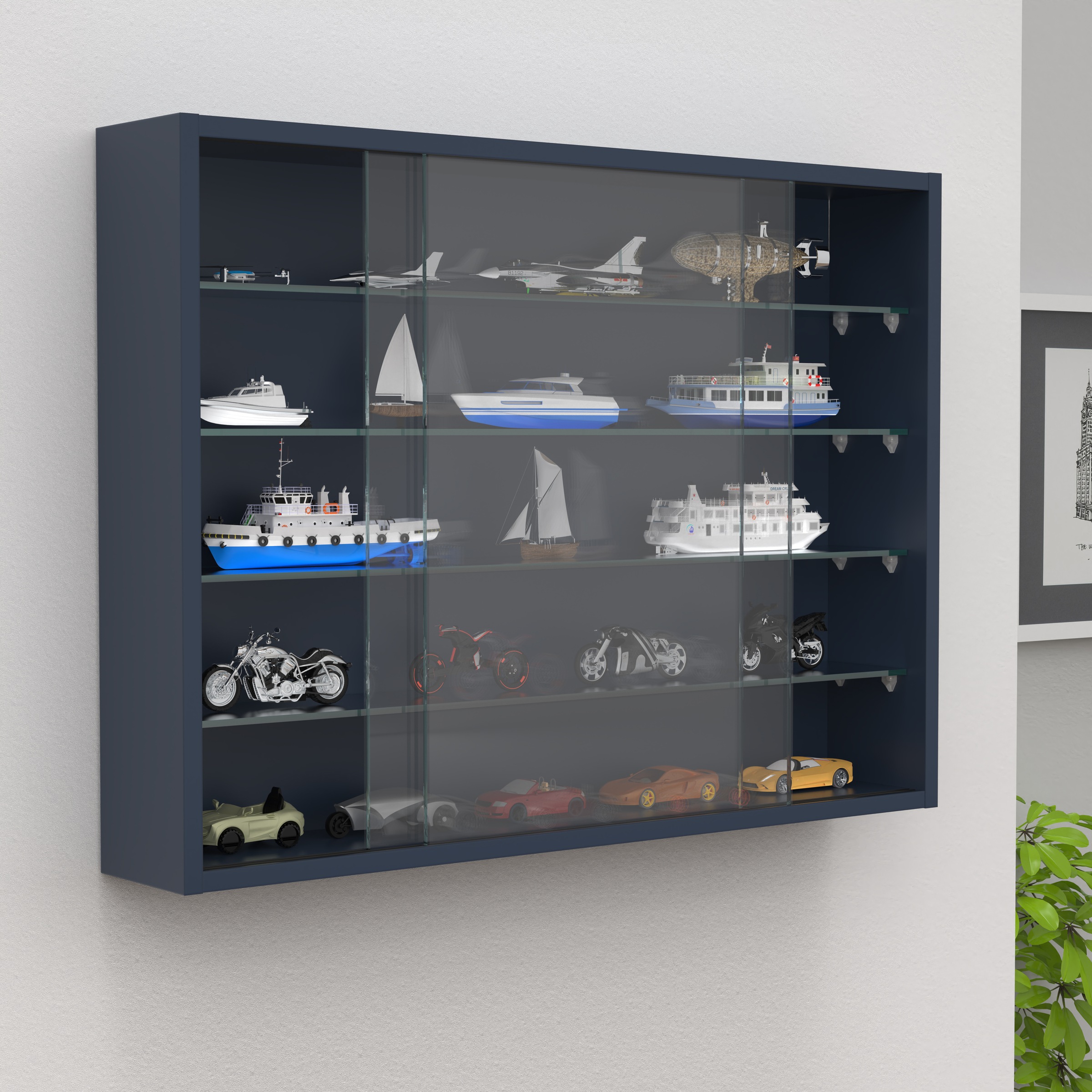 VCM Wandregal »Hängevitrine Wandvitrine Sammel Deko Drivalo L«