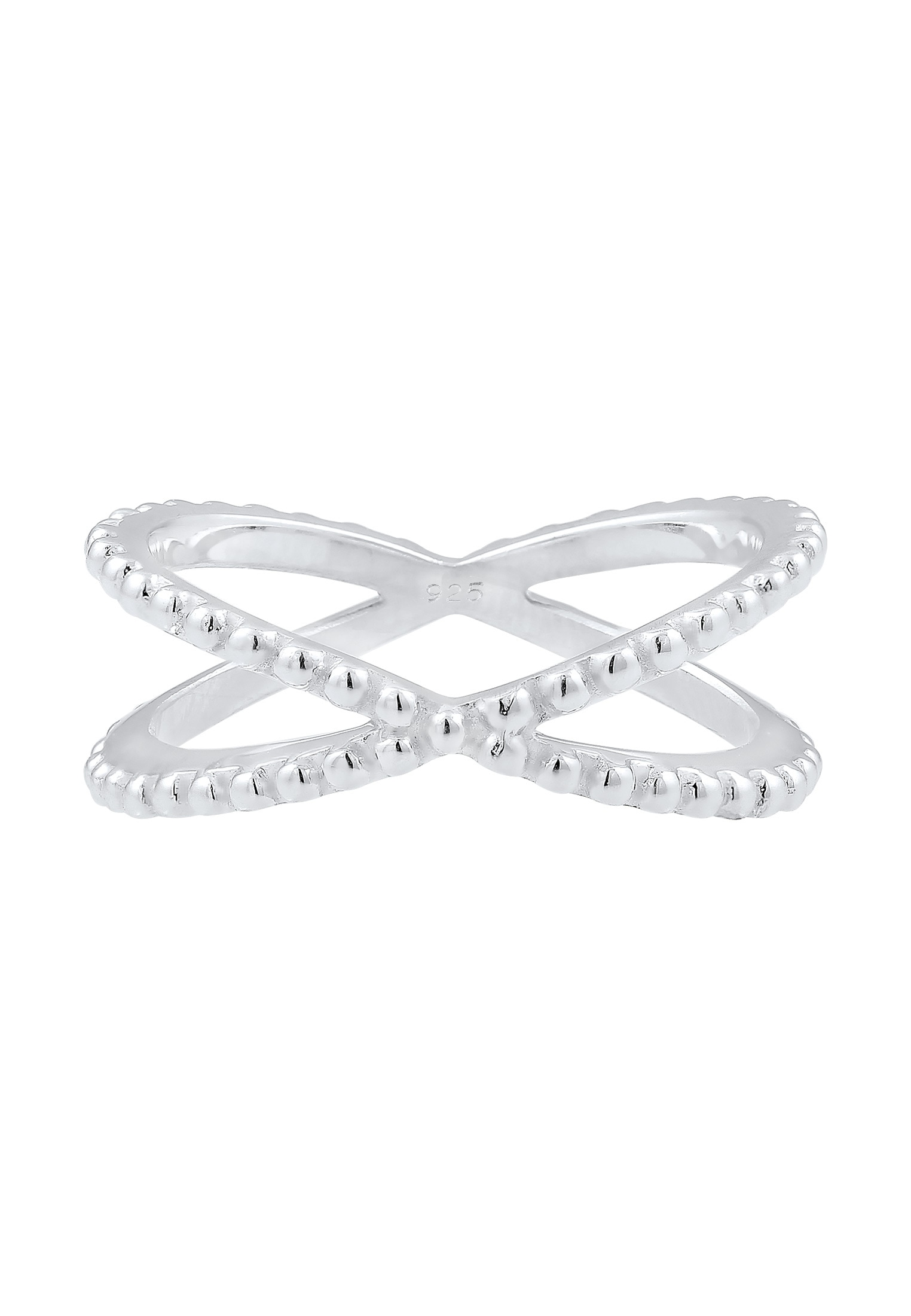 Elli Silberring »Ring Wickelring Criss Cross Kugel 25 Silber«