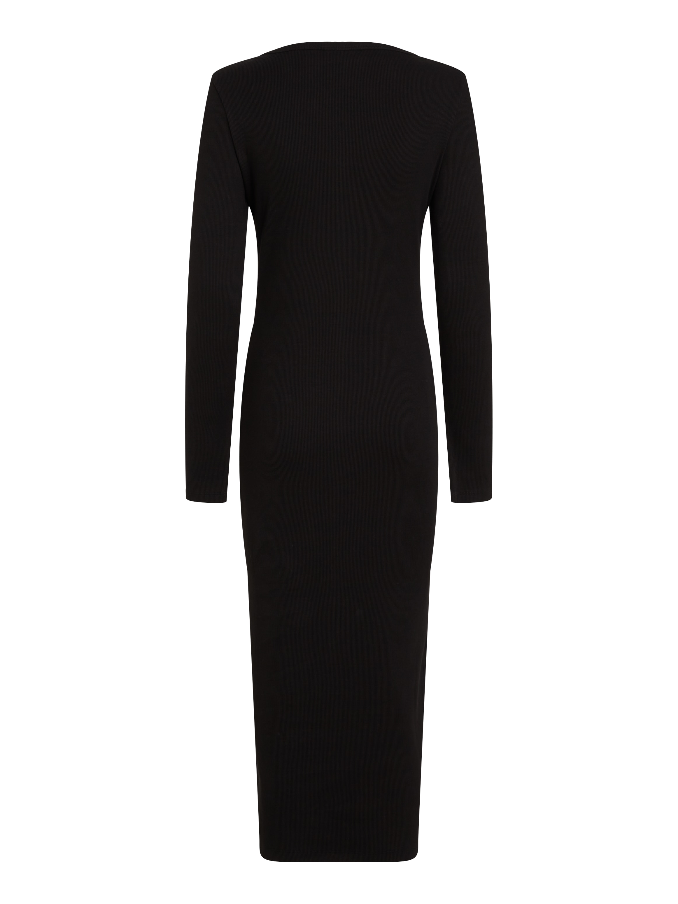 Calvin Klein Jeans Maxikleid »WOVEN LABEL LS RIB DRESS«, mit Logodruck