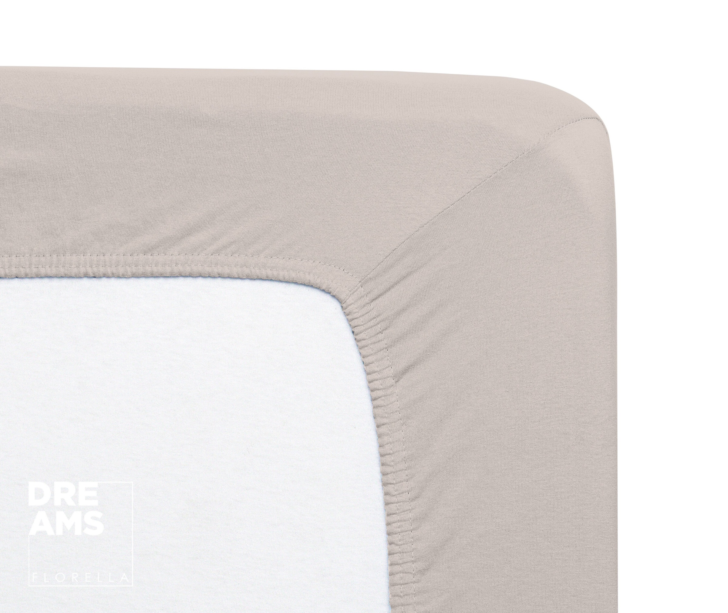 Florella Spannbettlaken »Solit Jersey, mit Rundum-Gummi, 100 % Baumwolle«, für Matratzenhöhe bis 20 cm geeignet