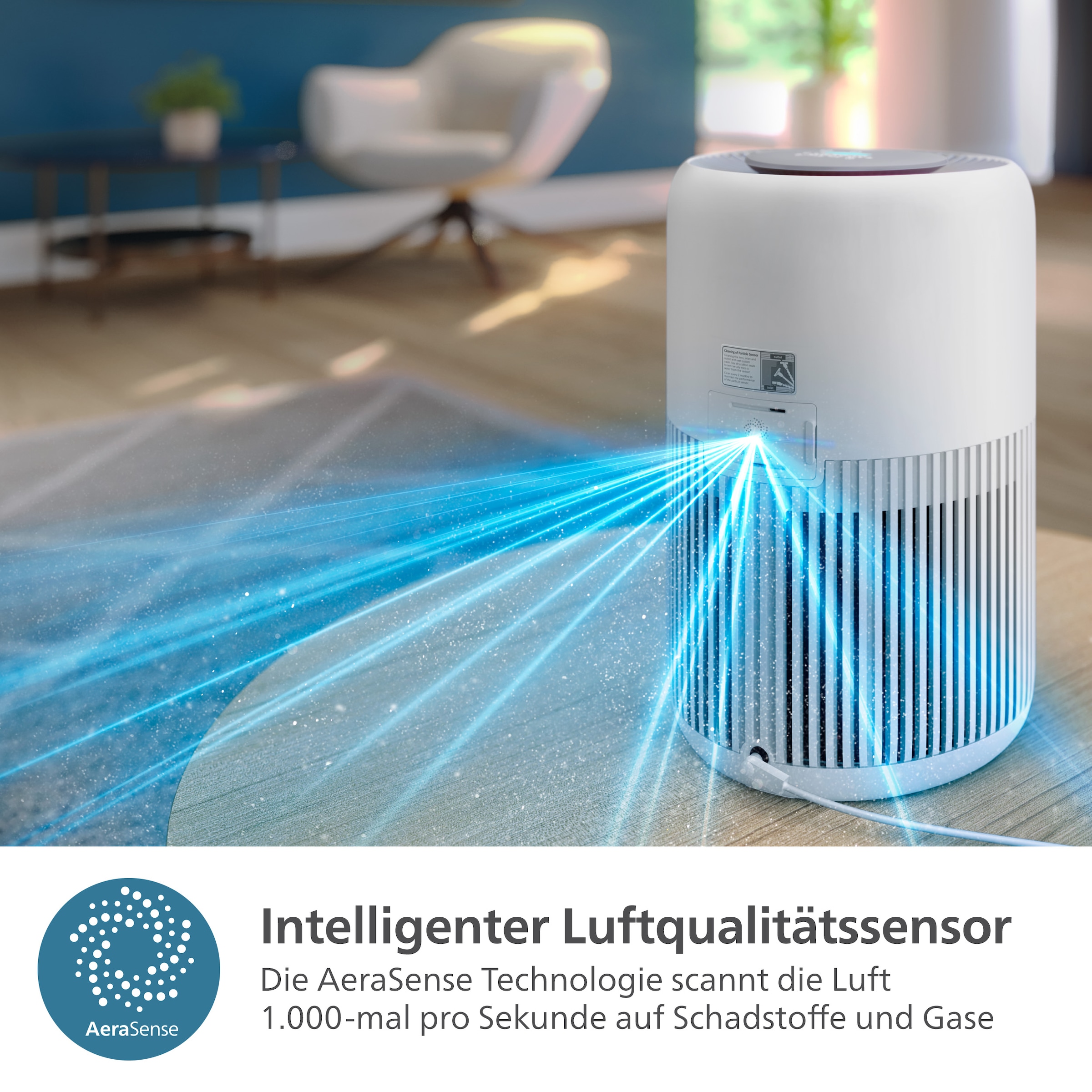 Philips Luftreiniger »AC0920/10 PureProtect Mini 900 Series, Luftreinigungsrate 250 m³/h«, für 65 m² Räume, 2-Schichten-HEPA-Filtersystem, leise