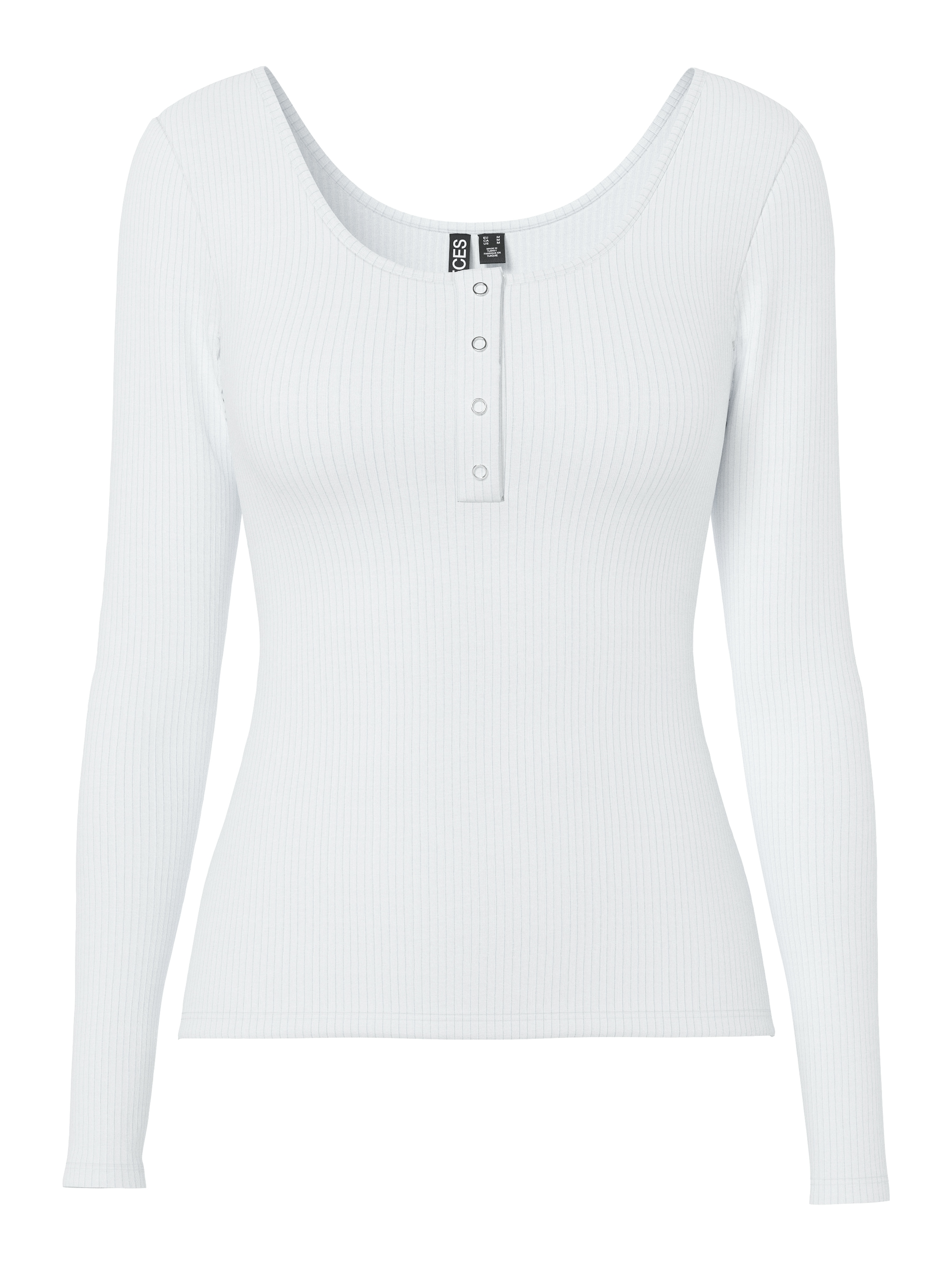 pieces Langarmshirt »PCKITTE LS TOP NOOS BC« Baumwollmischung, slim fit