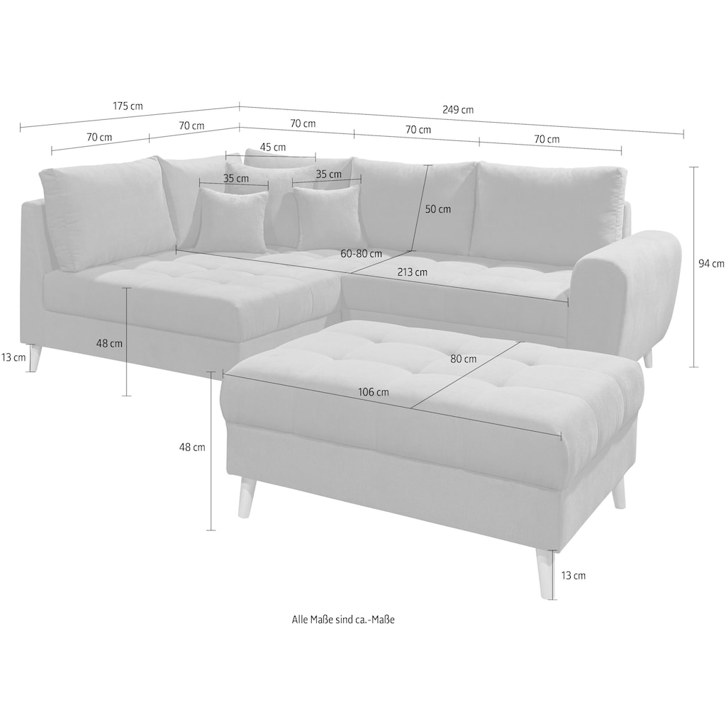 ED EXCITING DESIGN Ecksofa »Alice«, (Set)