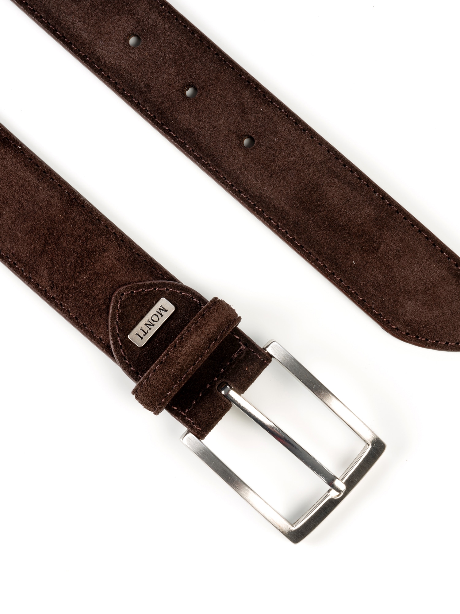 MONTI Ledergürtel 3,5 cm breit, Business-Casual, Veloursleder, kürzbar
