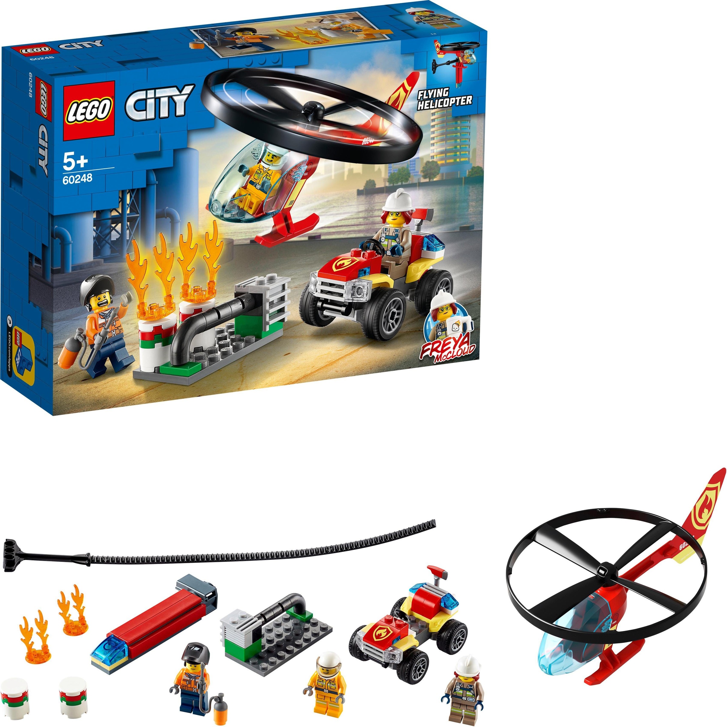 LEGO® Konstruktionsspielsteine »Einsatz mit dem Feuerwehrhubschrauber (60248), LEGO® City«, (93 St.), Made in Europe