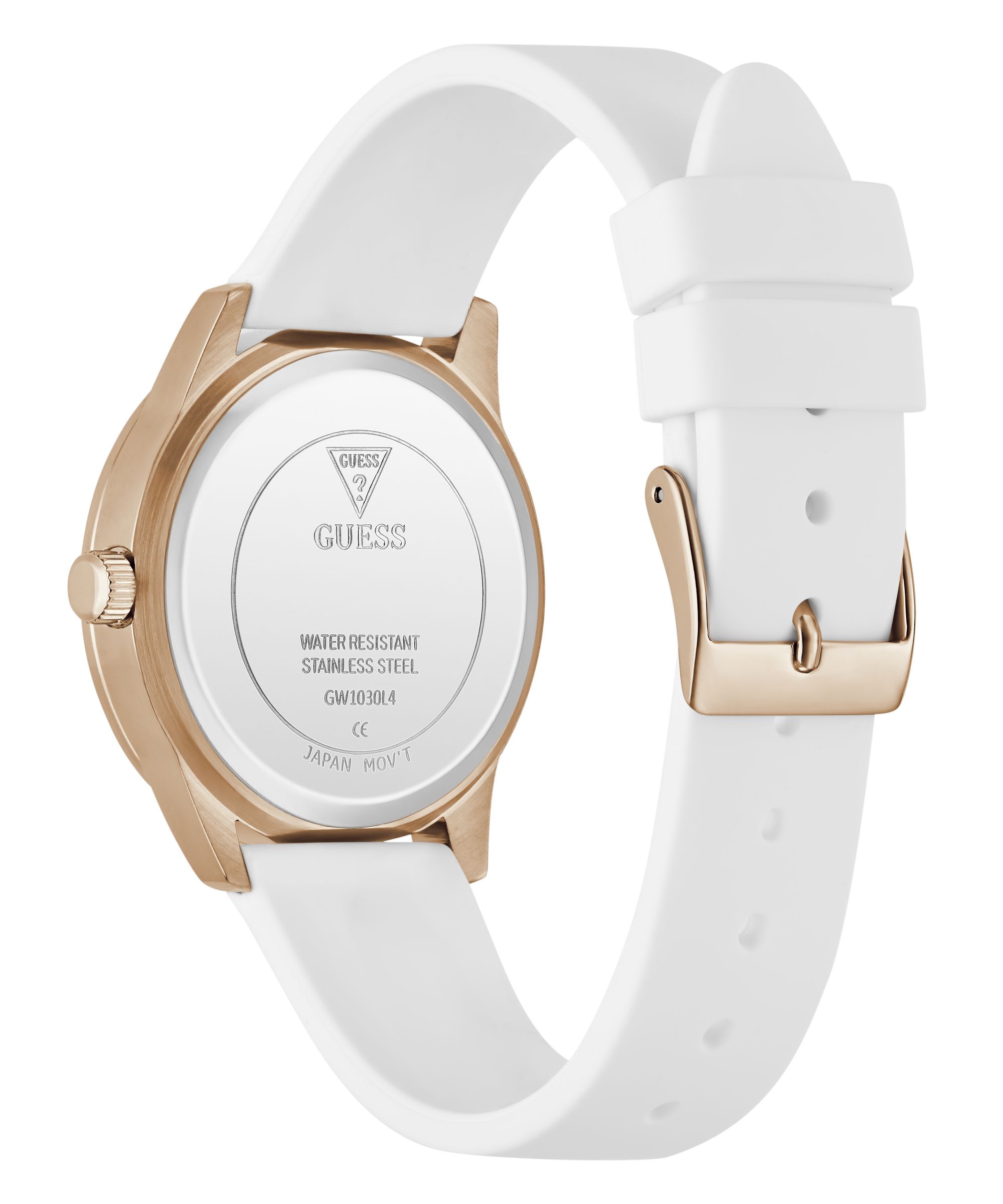 Guess Quarzuhr »MARGOO« Armbanduhr, Damenuhr, Silikonarmband, analog