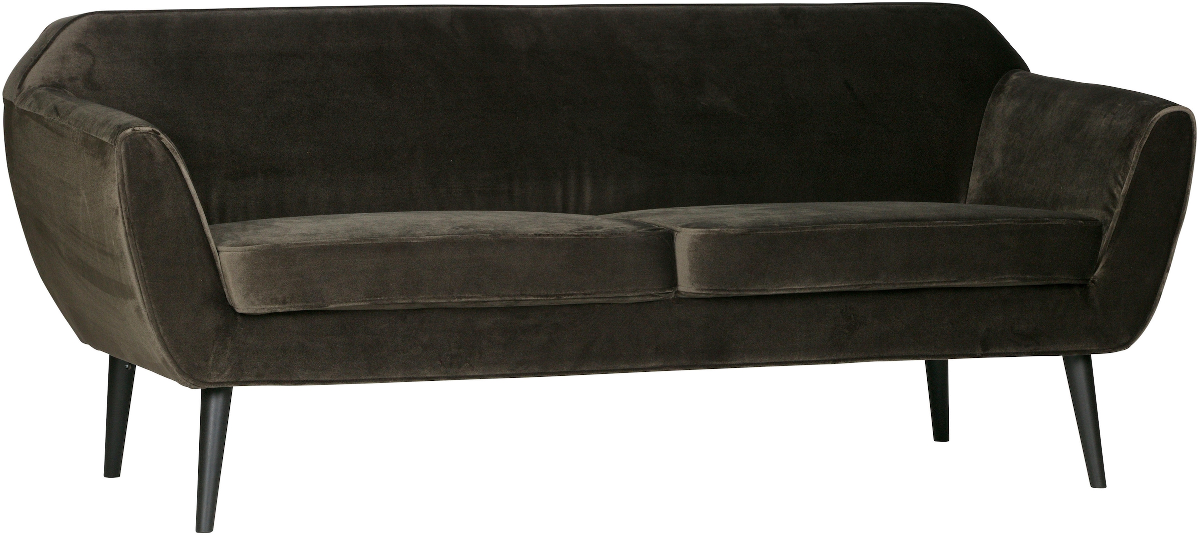 WOOOD 2,5-Sitzer »Rocco Velvet-Bezug mit Buchenholzbeinen, H 75 x B 187 x D 82 cm« Maximale Verschleißfestigkeit, mittlere Sitzhöhe, Pfleiglicht