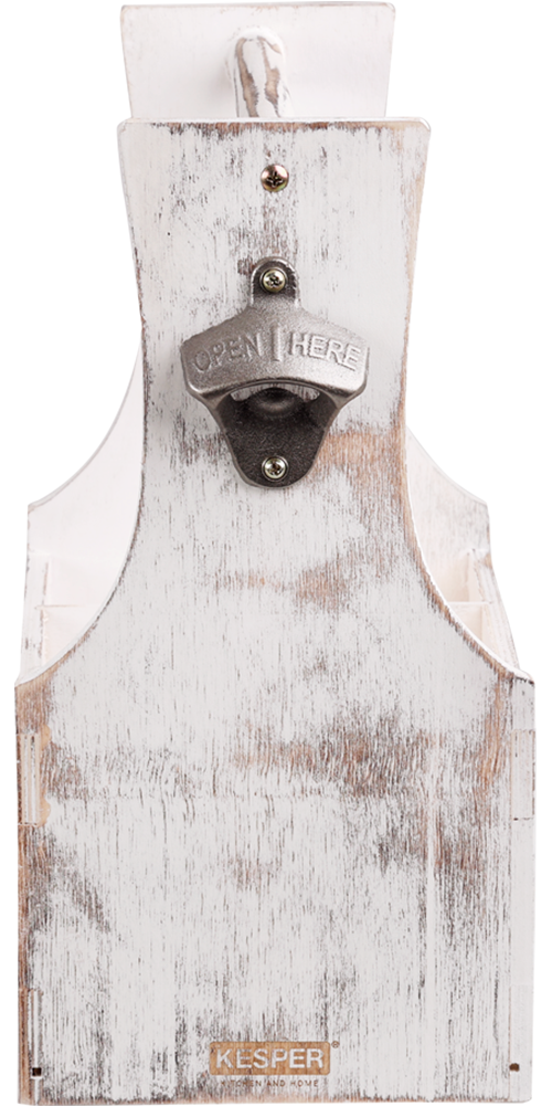 KESPER® Flaschenträger »Antik, aus Sperrholz, FSC« für bis zu 6 Flaschen, Träger mit Flaschenöffner