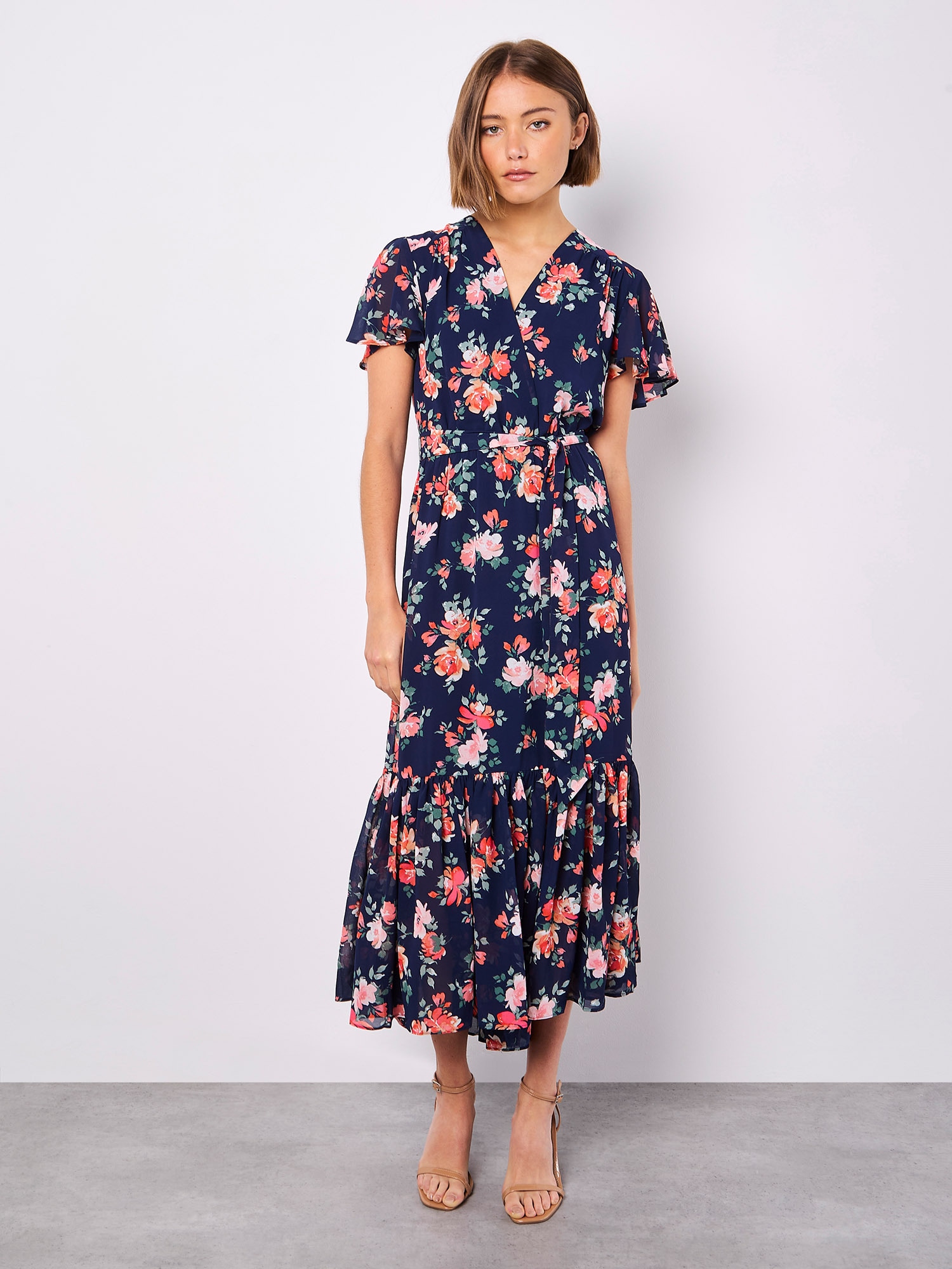 Apricot Midikleid »Midikleid« 2 tlg. mit Blumenmuster