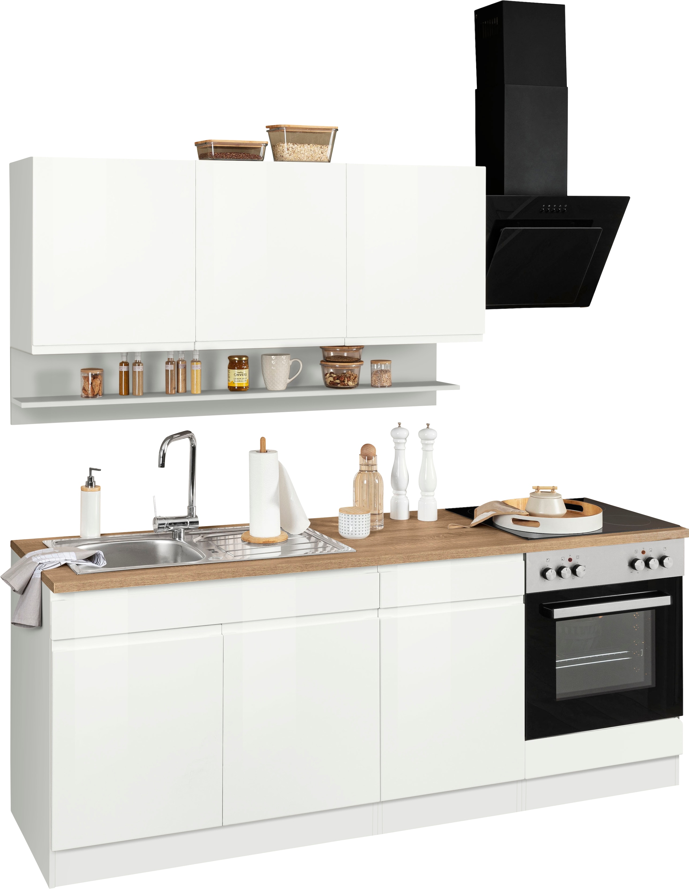 KOCHSTATION Küchenzeile »KS-Virginia« Breite 210 cm, mit oder ohne E-Geräte