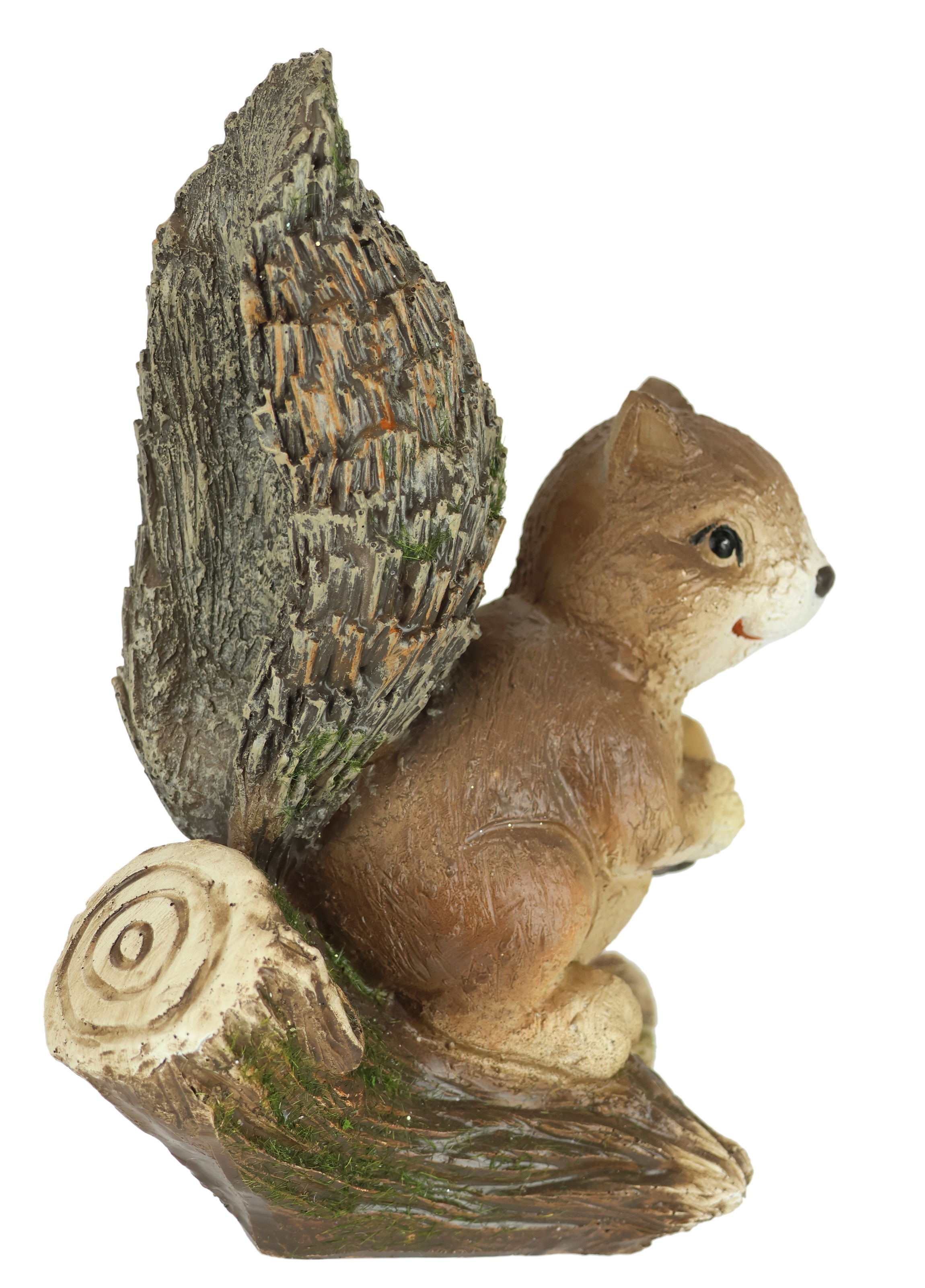 I.GE.A. Dekofigur »Eichhörnchen auf Baumstamm«, Tierfigur Gartendeko Herbstdeko Winterdeko Statue Tierfigur Skulptur