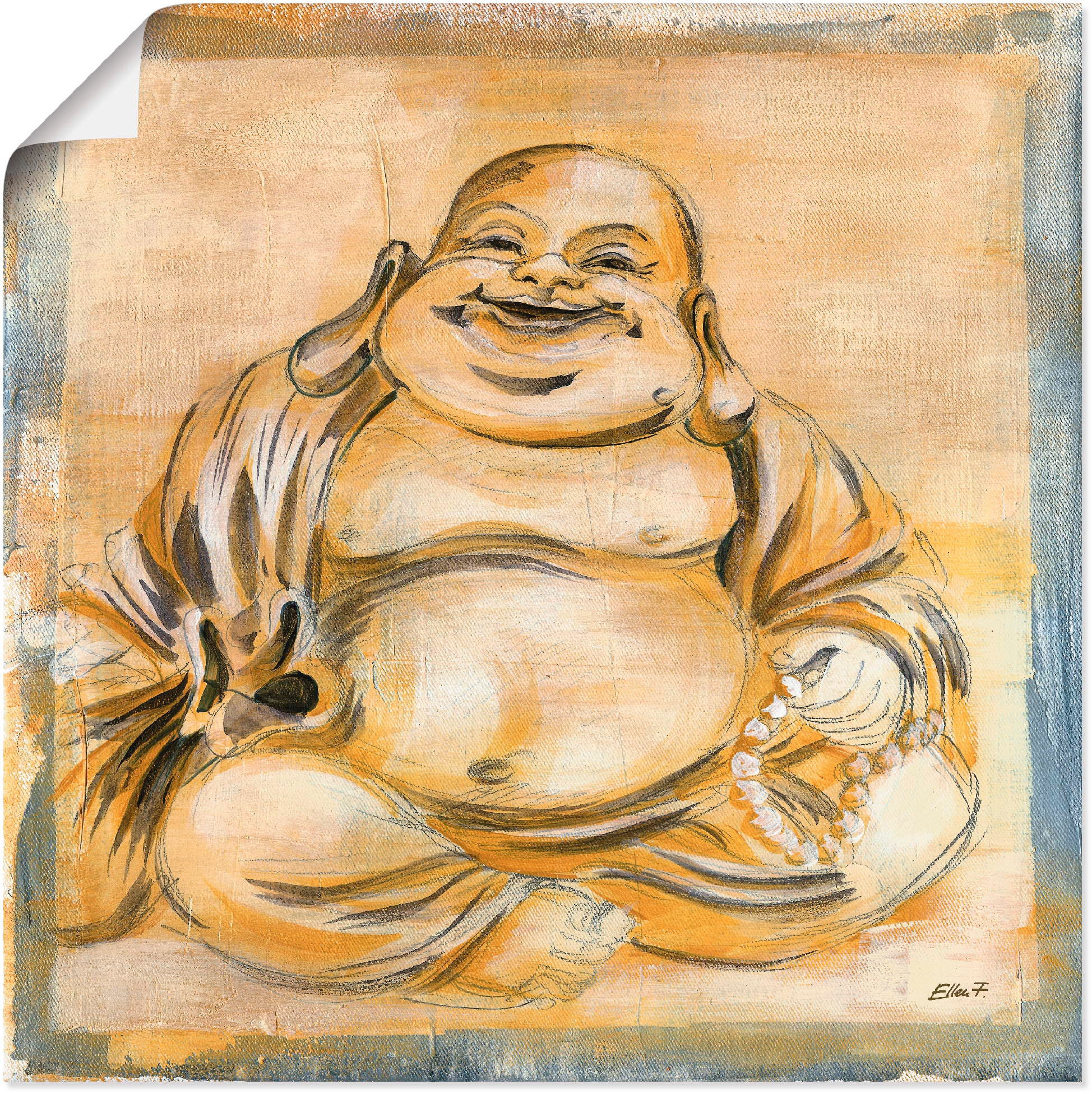 Artland Wandbild »Fröhlicher Buddha I« Religion 1 Stk. tlg. als Leinwandbild, Poster in verschied. Größen