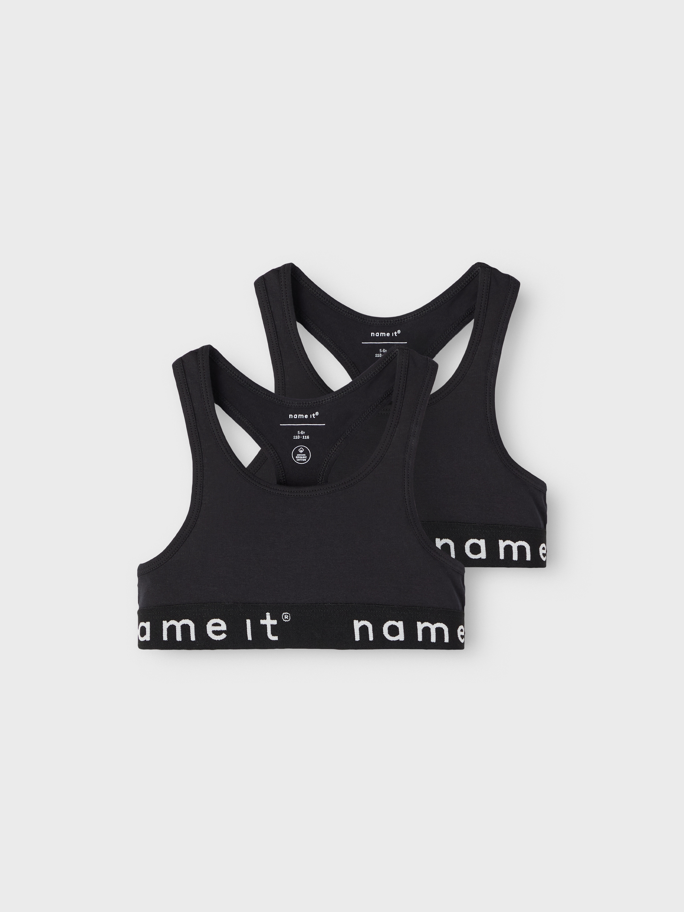 Name It Bustier »NKFSHORT TOP 2P NOOS« Packung, 2 unifarben, casual, körpernah, Baumwolle