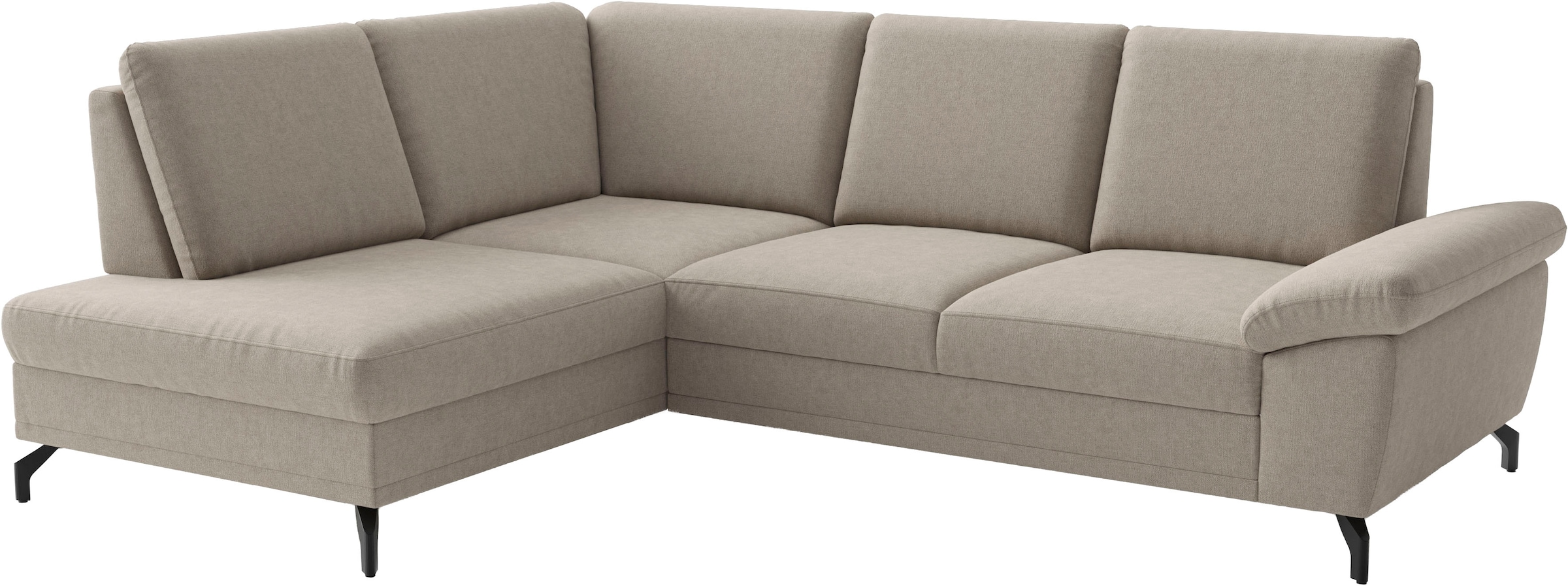 sit&more Ecksofa »Chelsea L-Form, B: 249 cm, Armteil- & Sitztiefenverstellung« Couch optional mit Schlaffunktion und Bettkasten, Sitzhöhe 45 cm