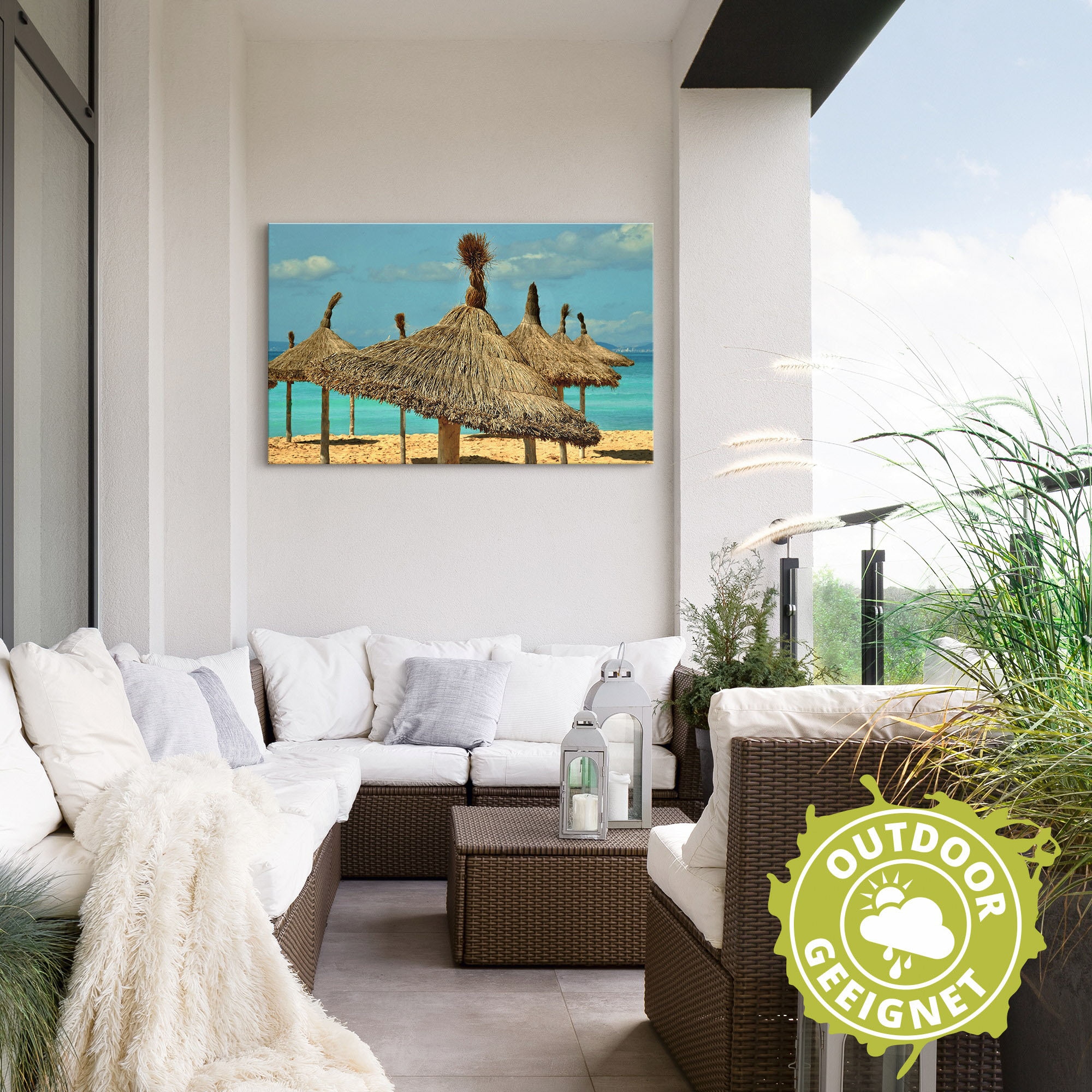 Artland Wandbild »Sonnenschirme am Sytrand von Arenal«, Strandbilder, (1 St.), als Alubild, Leinwandbild, Wandaufkleber oder Poster in versch. Größen