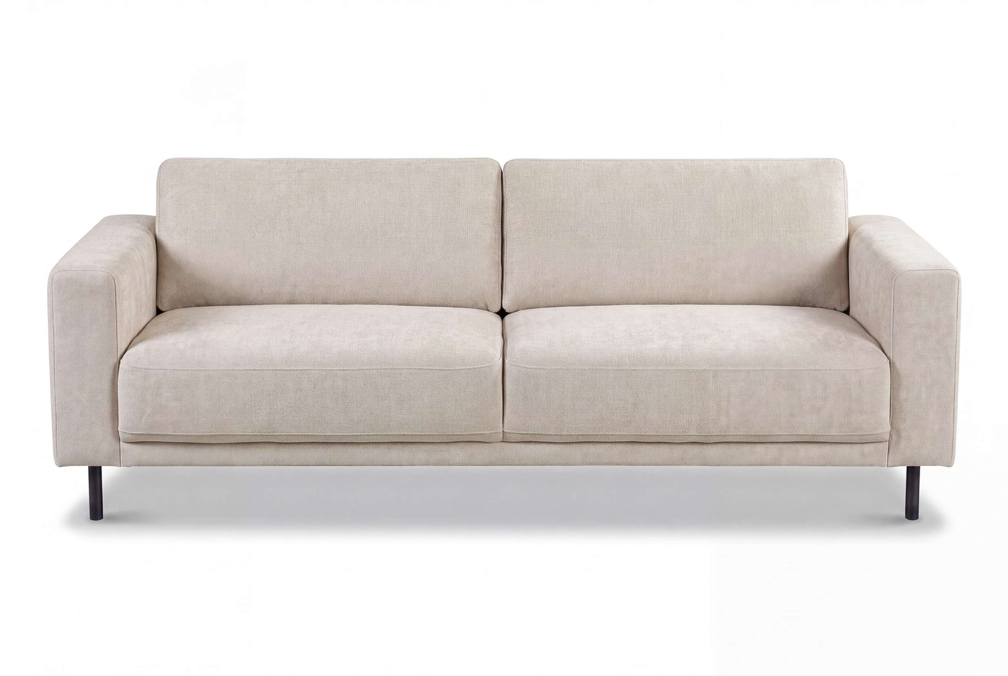 OTTO home 3-Sitzer »Sveeva, B.214 cm, schwarze Metallfüße« langlebiger Webstoff, mit Wellenunterfederung, viele Farben