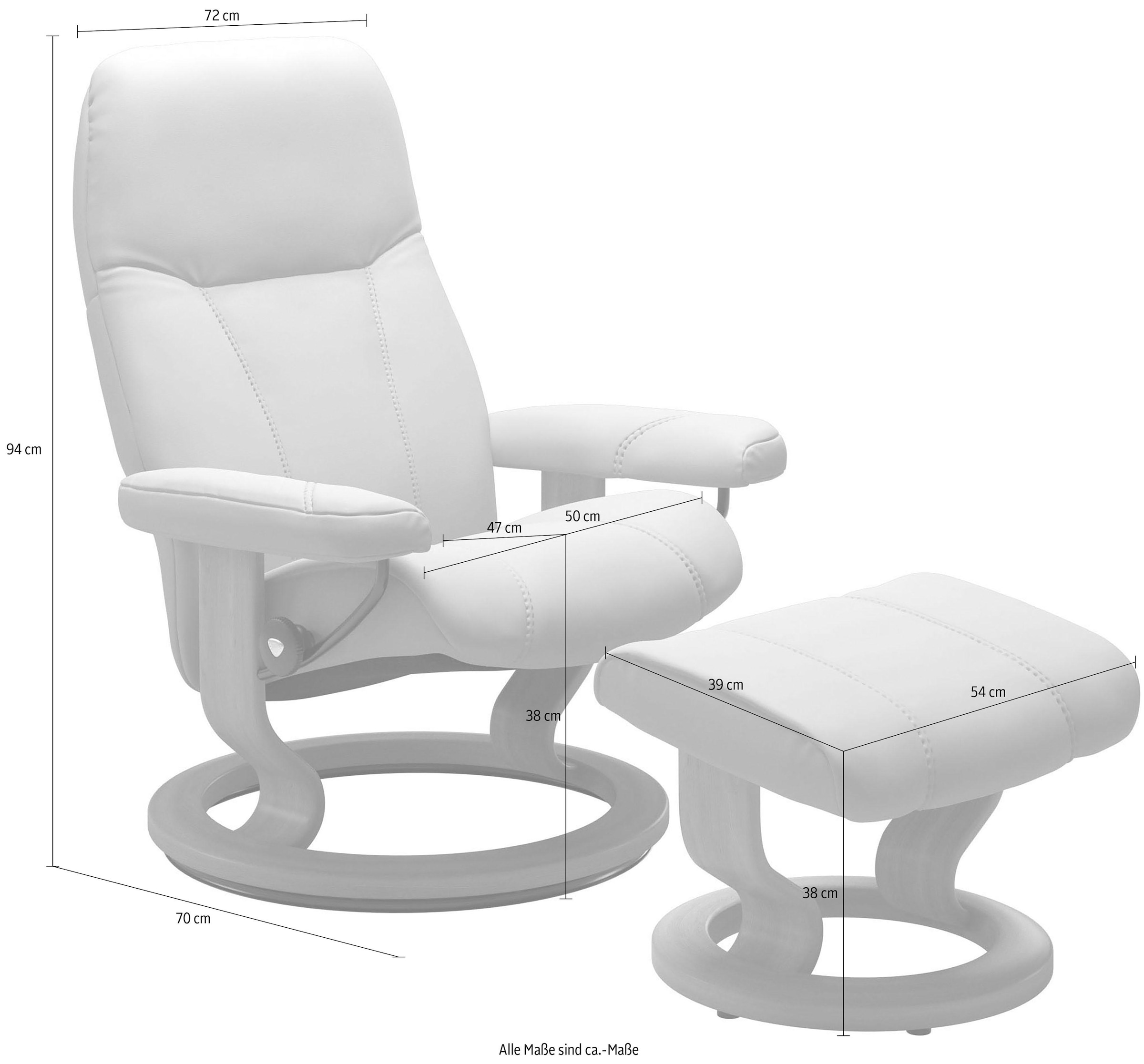 Stressless® Relaxsessel »Consul« Set, Relaxsessel mit Hocker,  mit Hocker, mit Classic Base, Größe S, Gestell Eiche