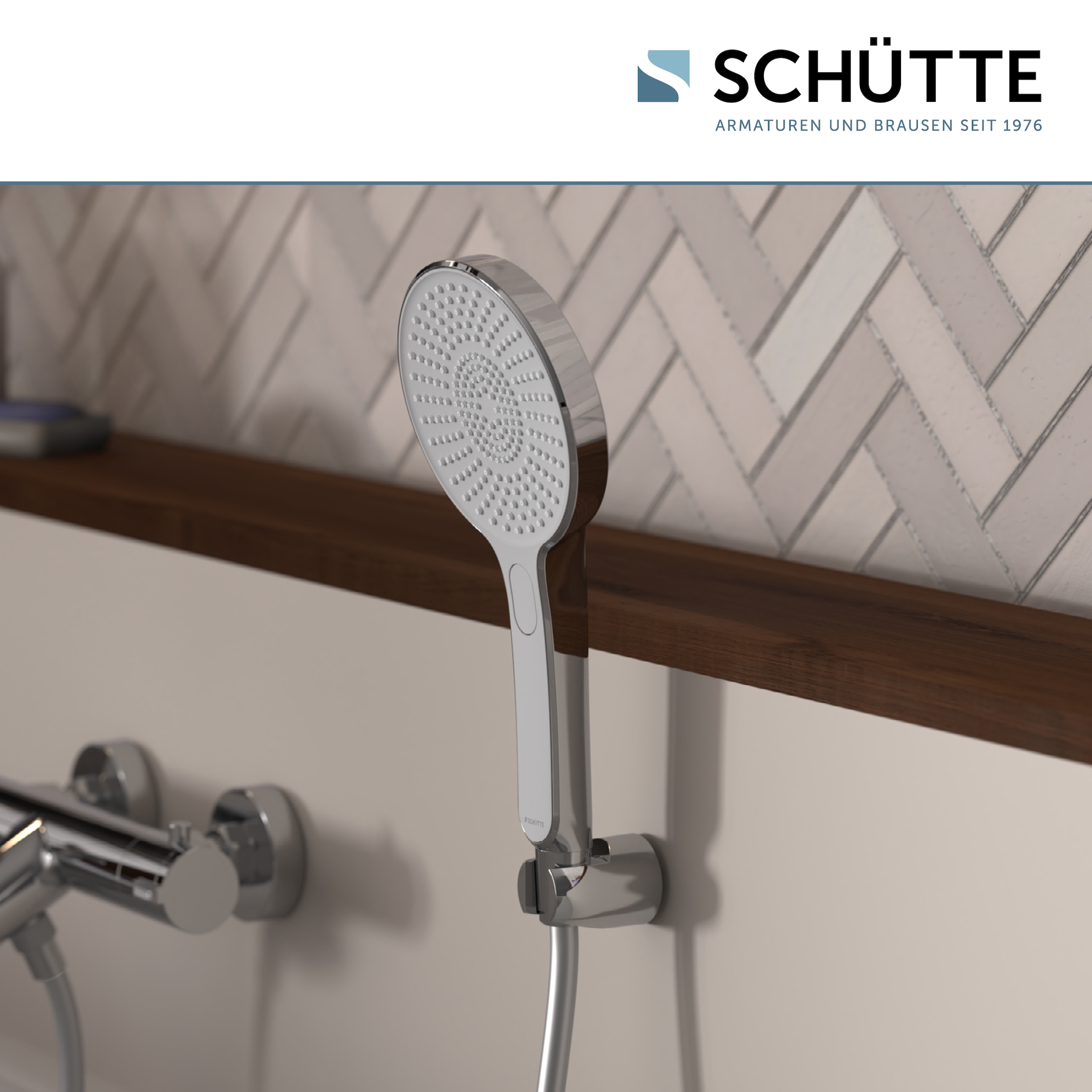 Schütte Handbrause »KARIBIK«, 3-fach verstellbar, mit Antikalknoppen, wassersparend, eckig