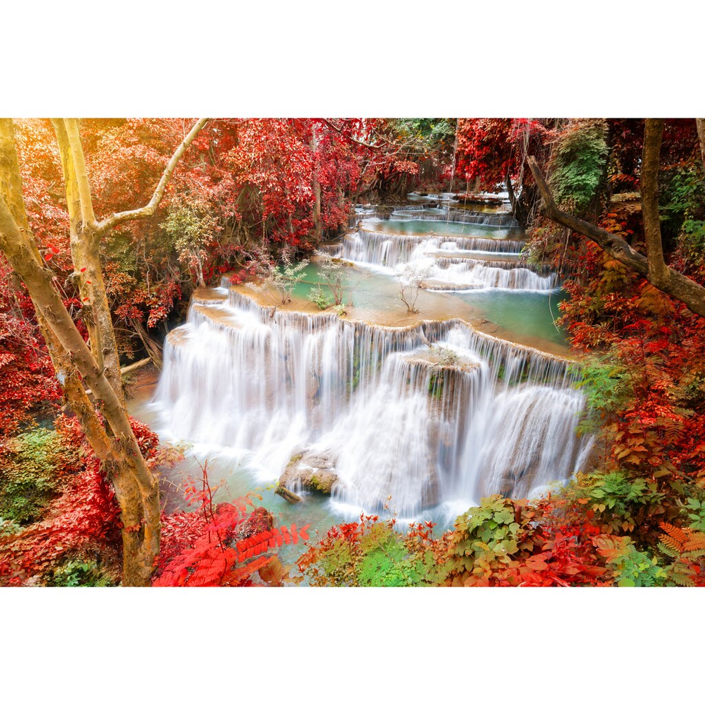 Papermoon Fototapete »Huay Mae Kamin Autumn Waterfall«