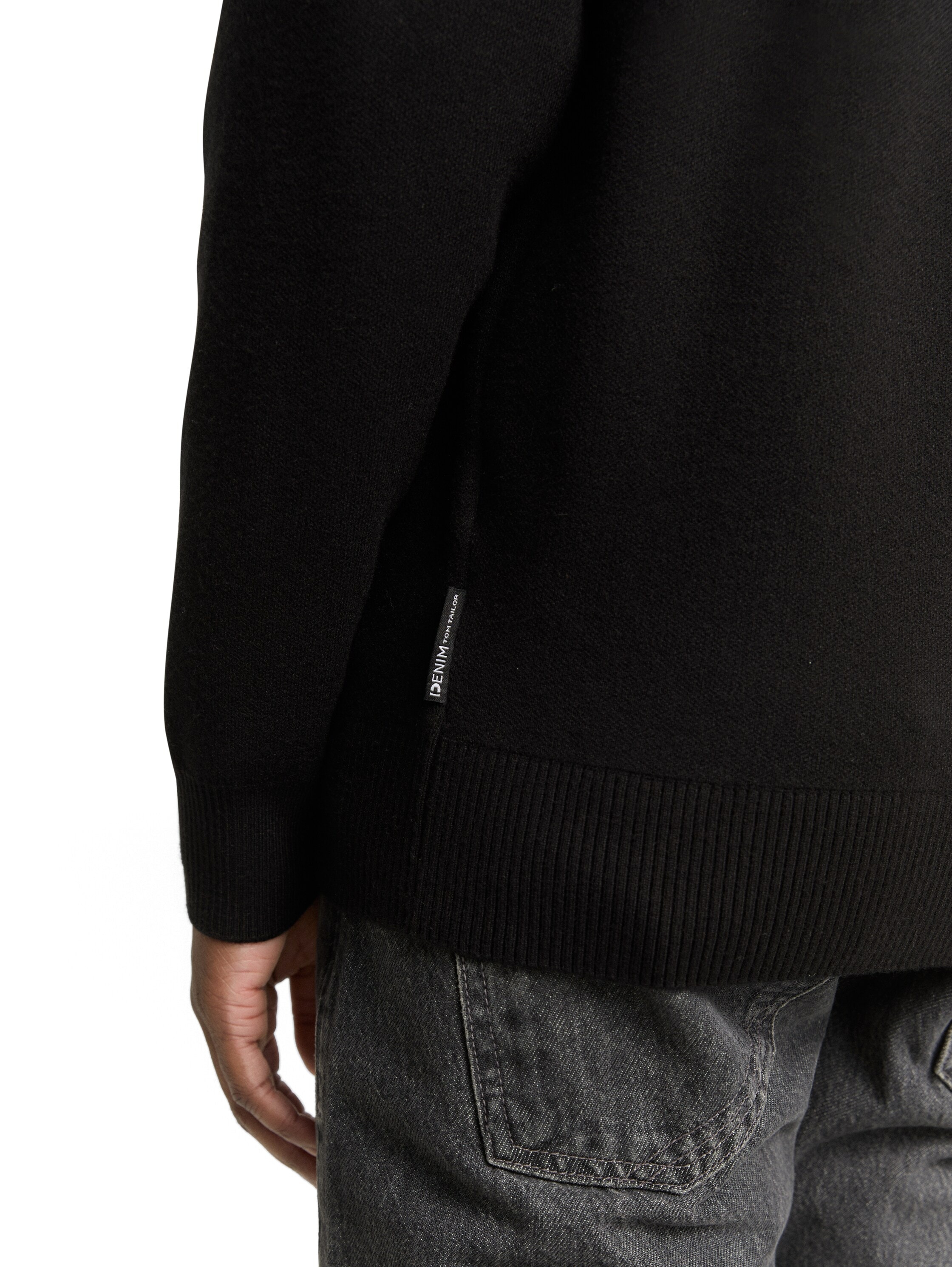 TOM TAILOR Denim Strickpullover , mit Rippbündchen
