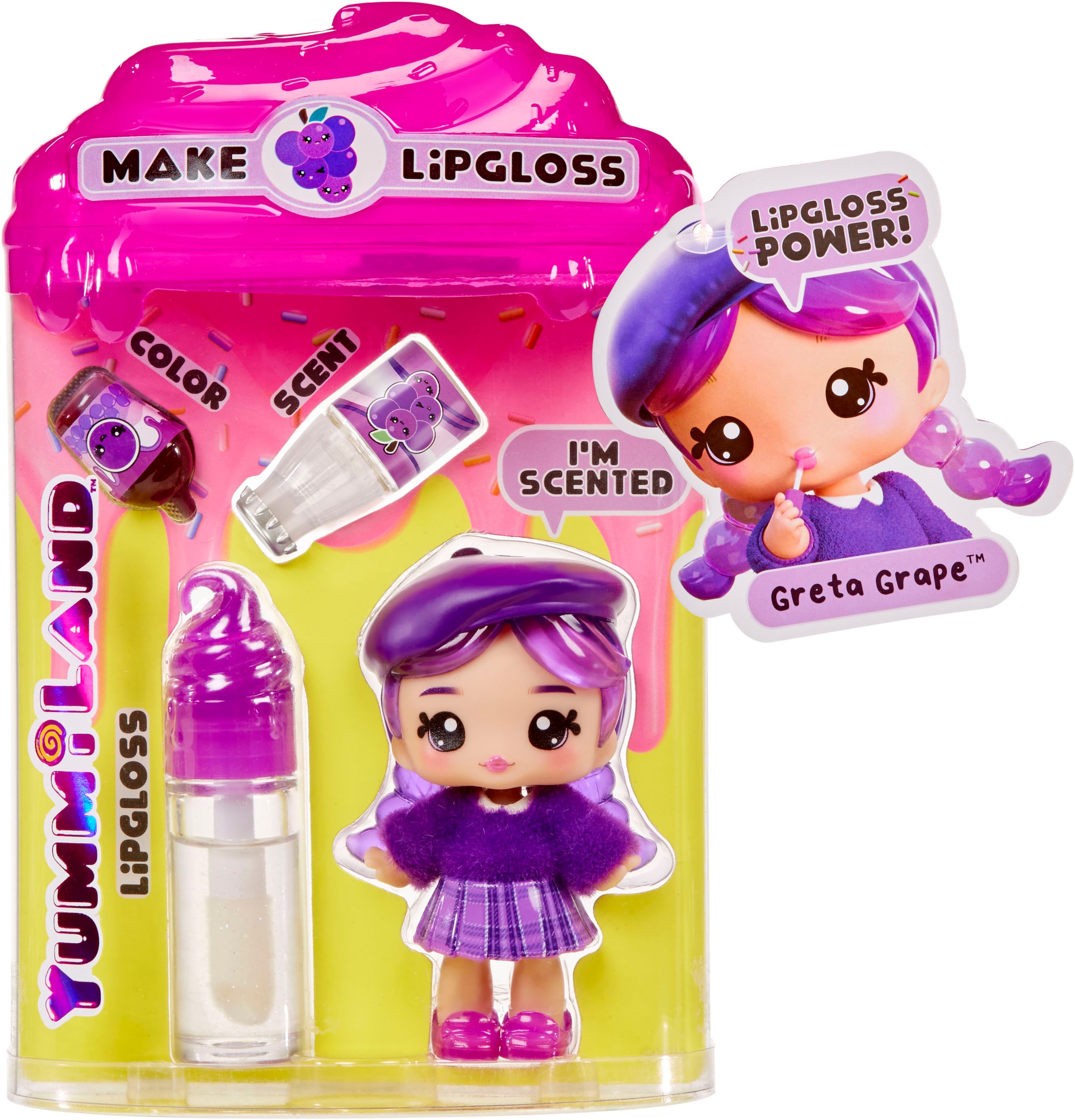 Minipuppe »Yummiland Lipgloss Doll - Greta Grape«, inklusive Schlüsselanhänger