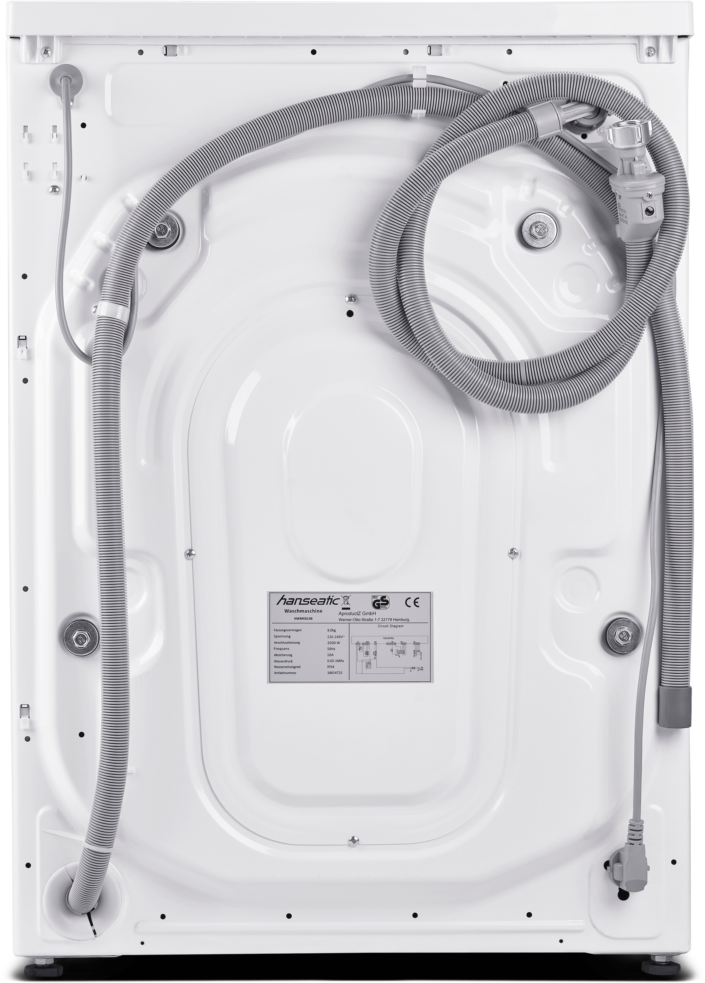 Hanseatic Waschmaschine, HWMK914B, 9 OTTO Nachtwaschprogramm, AquaStop, online Dampfoption U/min, kg, 1400 bei