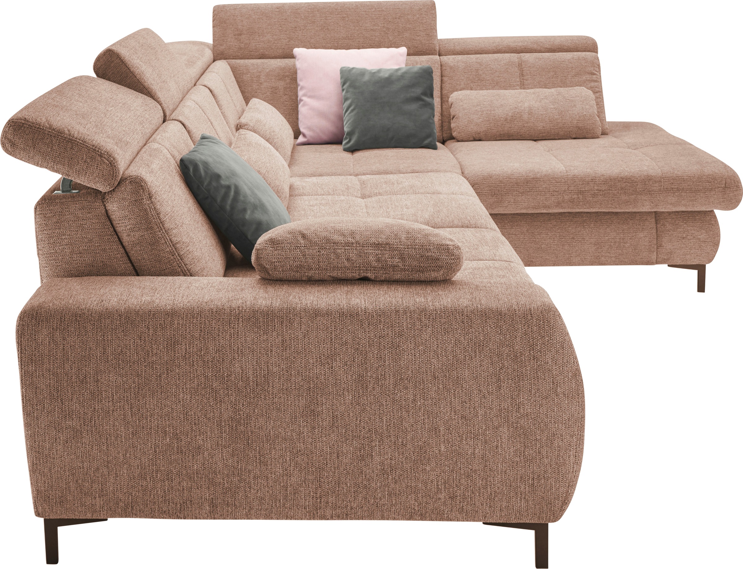 set one by Musterring Ecksofa »SO 3400, Komfortsitzhöhe 47cm oder 49cm, inkl. Sitztiefenverstellung«, verschiedene Funktionen, Kaltschaumpolsterung, Stellmaße 220 x 317 cm