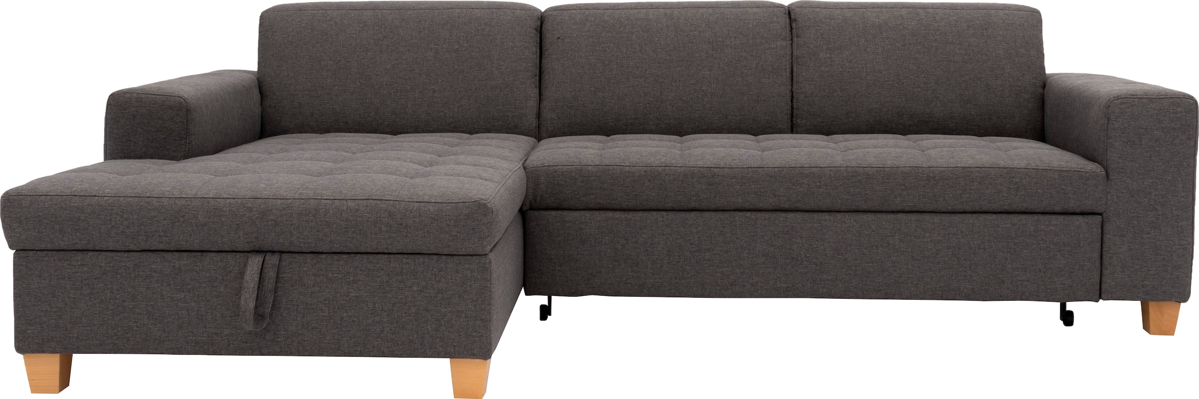 Home affaire Ecksofa »Corby L-Form« wahlweise mit Bettfunktion, Steppung auf Sitzfläche