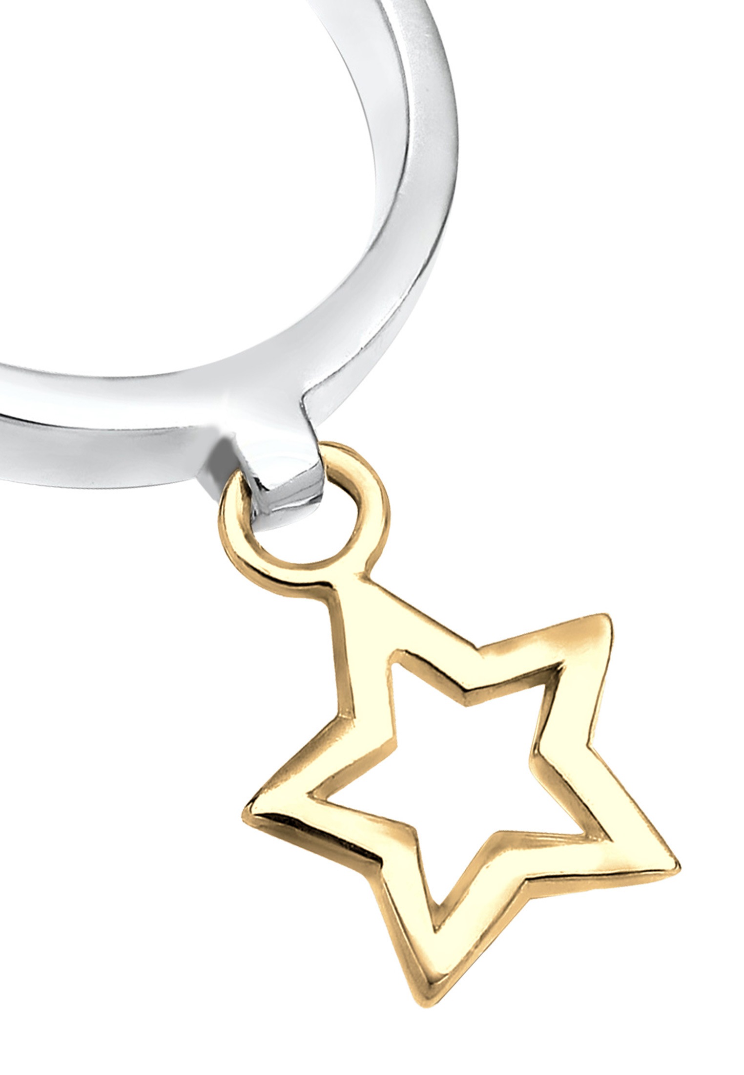 Elli Silberring »Ring Bandring Stapelring Stern Anhänger 925 Silber«
