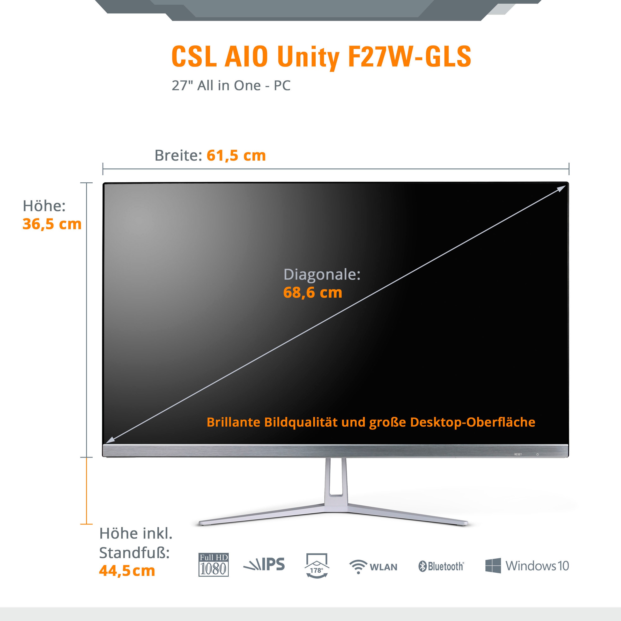 CSL All-in-One PC »Unity F27-GLS mit Windows 10 Pro«