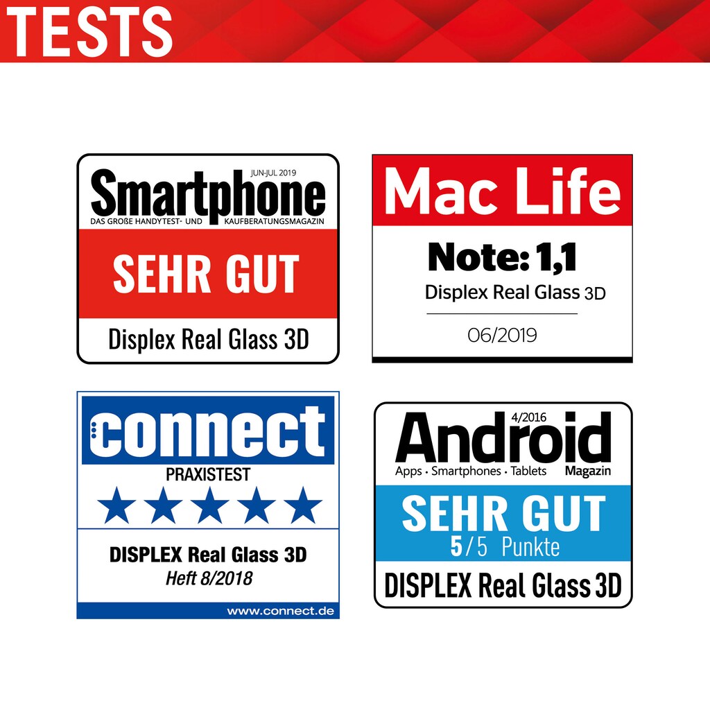 Displex Displayschutzfolie »DISPLEX 3in1 UltraCare Glass FC für iPhone 13 mini«