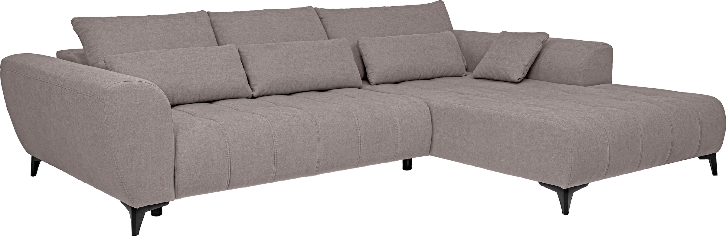WERK2 Ecksofa »Garay, XXL-Liegefläche: elektrisch ausziehbar auf ca. 228×126 cm« Luxus in Übergröße: XXL-Liegefläche, Komfort-Ottomane & stilvolle Füße