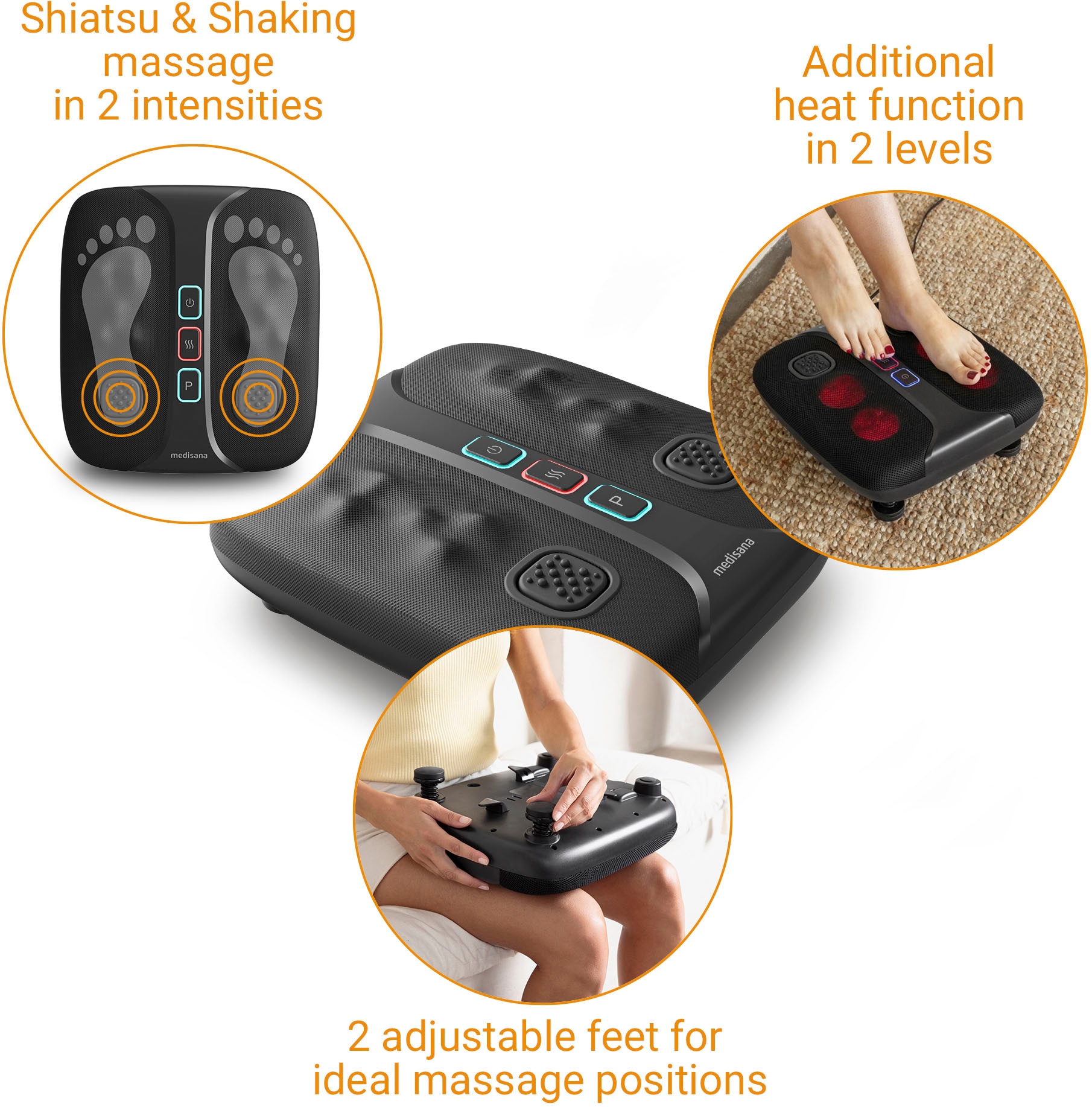 Medisana Fußmassagegerät »LM 100«, Fuß- und Beinmassagegerät für intensive Schüttel- und Shiatsu-Massage