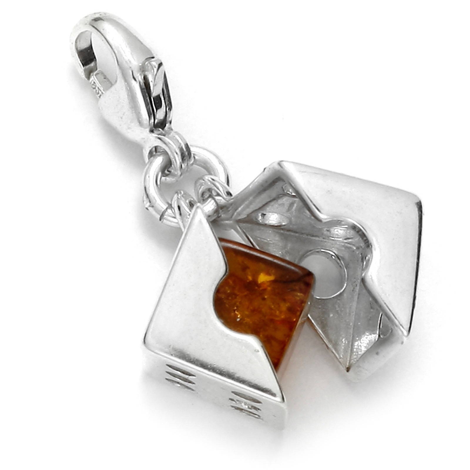 OSTSEE-SCHMUCK Kettenanhänger »- Würfel - Silber 925/000 - Bernstein«
