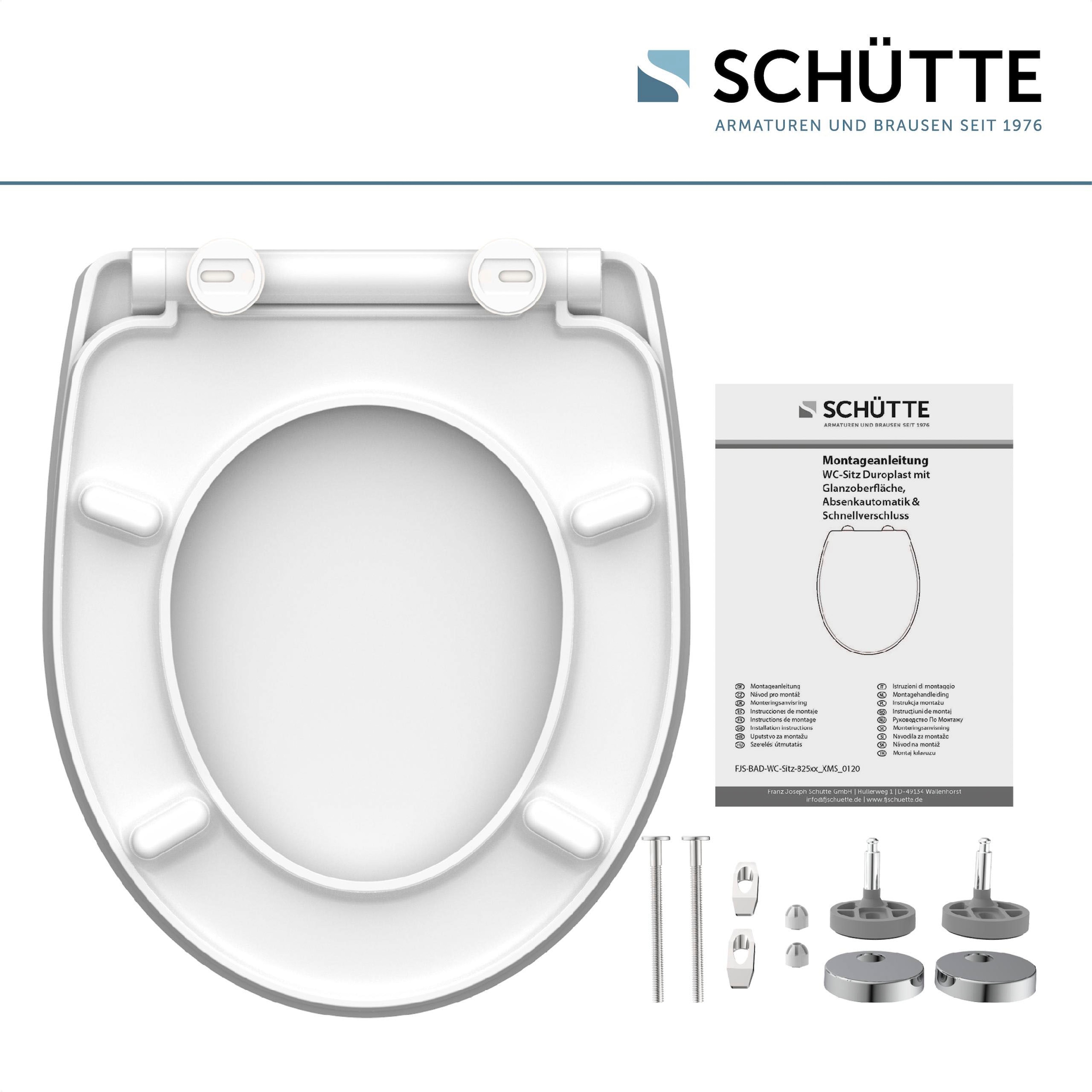 Schütte WC-Sitz »White Wave«, Duroplast, mit Absenkautomatik und Schnellverschluss, High Gloss