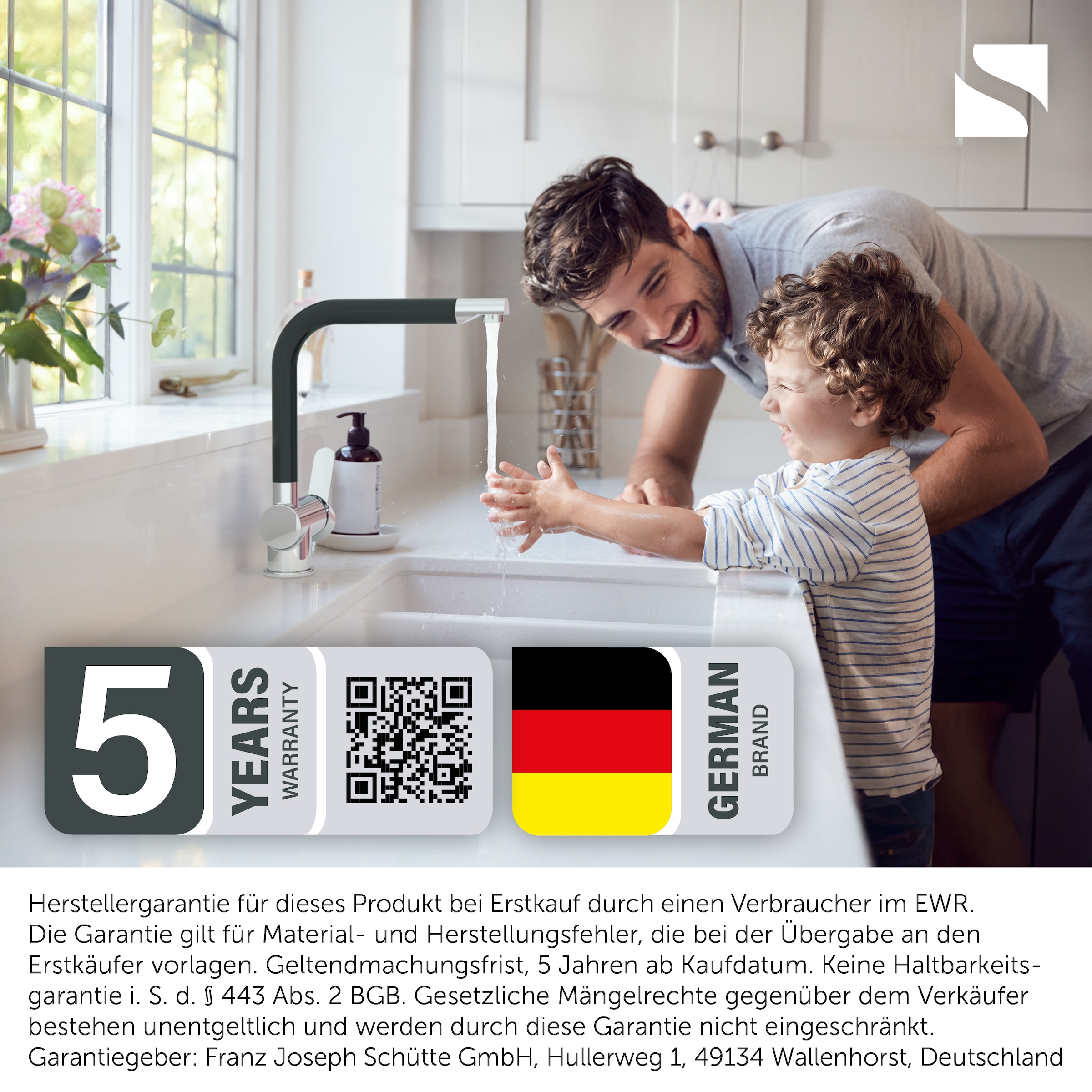 Schütte Spültischarmatur »CORNWALL« Küchenarmatur, rund, Cold-Start, 360° schwenkbar, Marken-Mischdüse